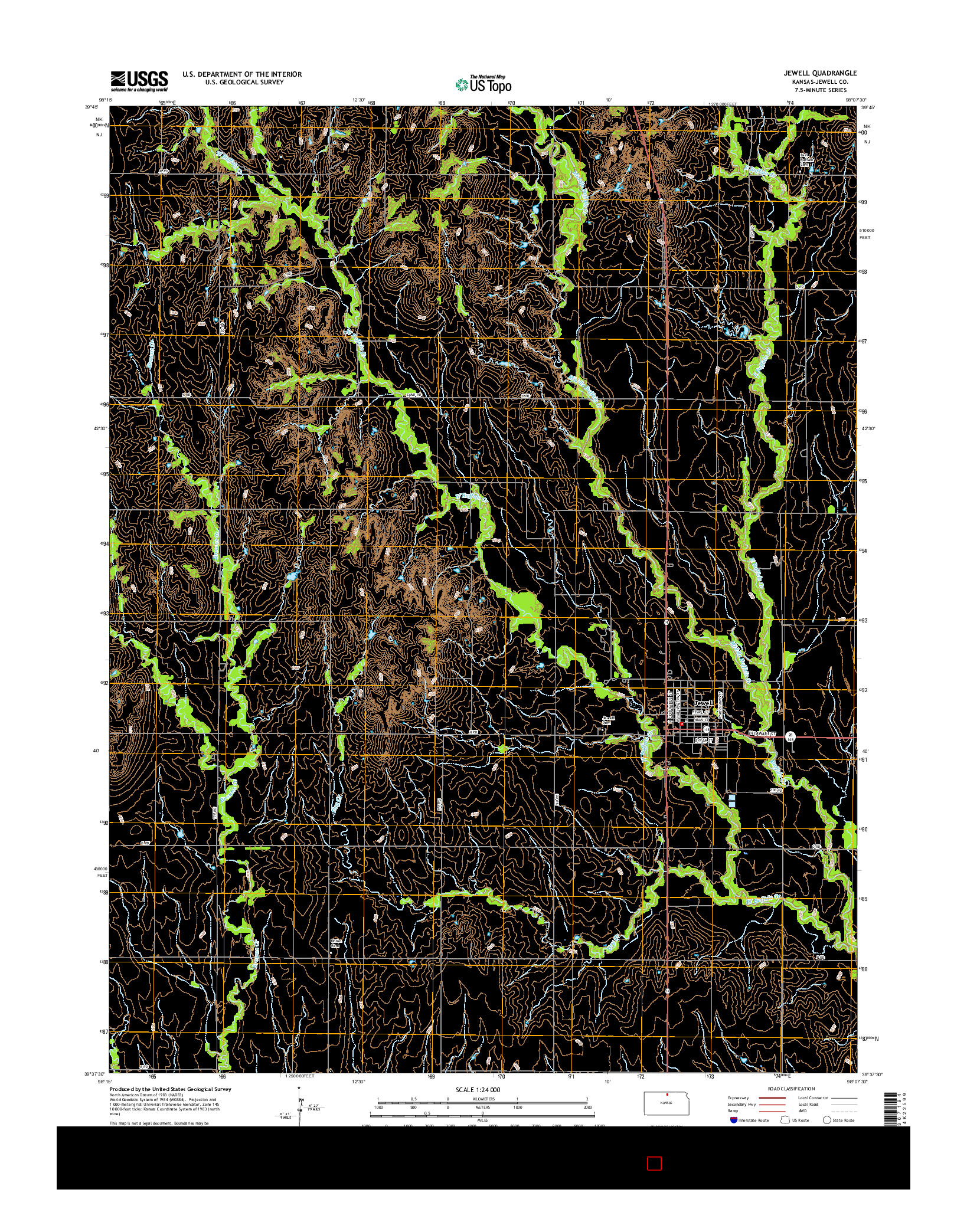 USGS US TOPO 7.5-MINUTE MAP FOR JEWELL, KS 2015