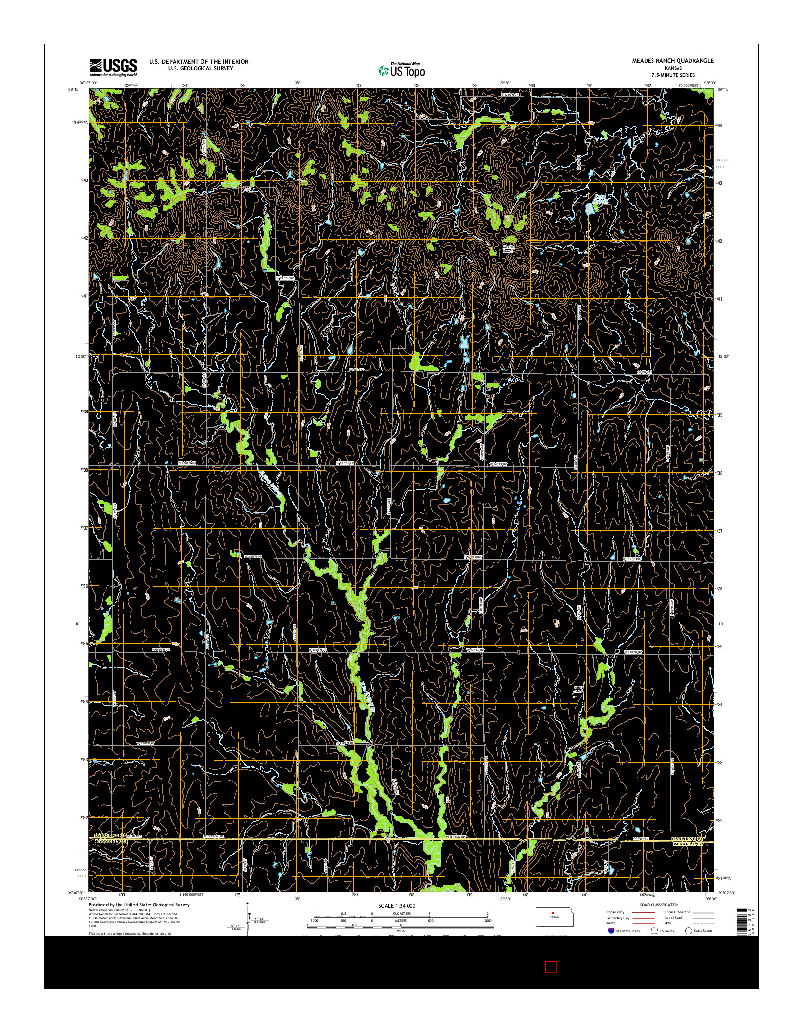 USGS US TOPO 7.5-MINUTE MAP FOR MEADES RANCH, KS 2015
