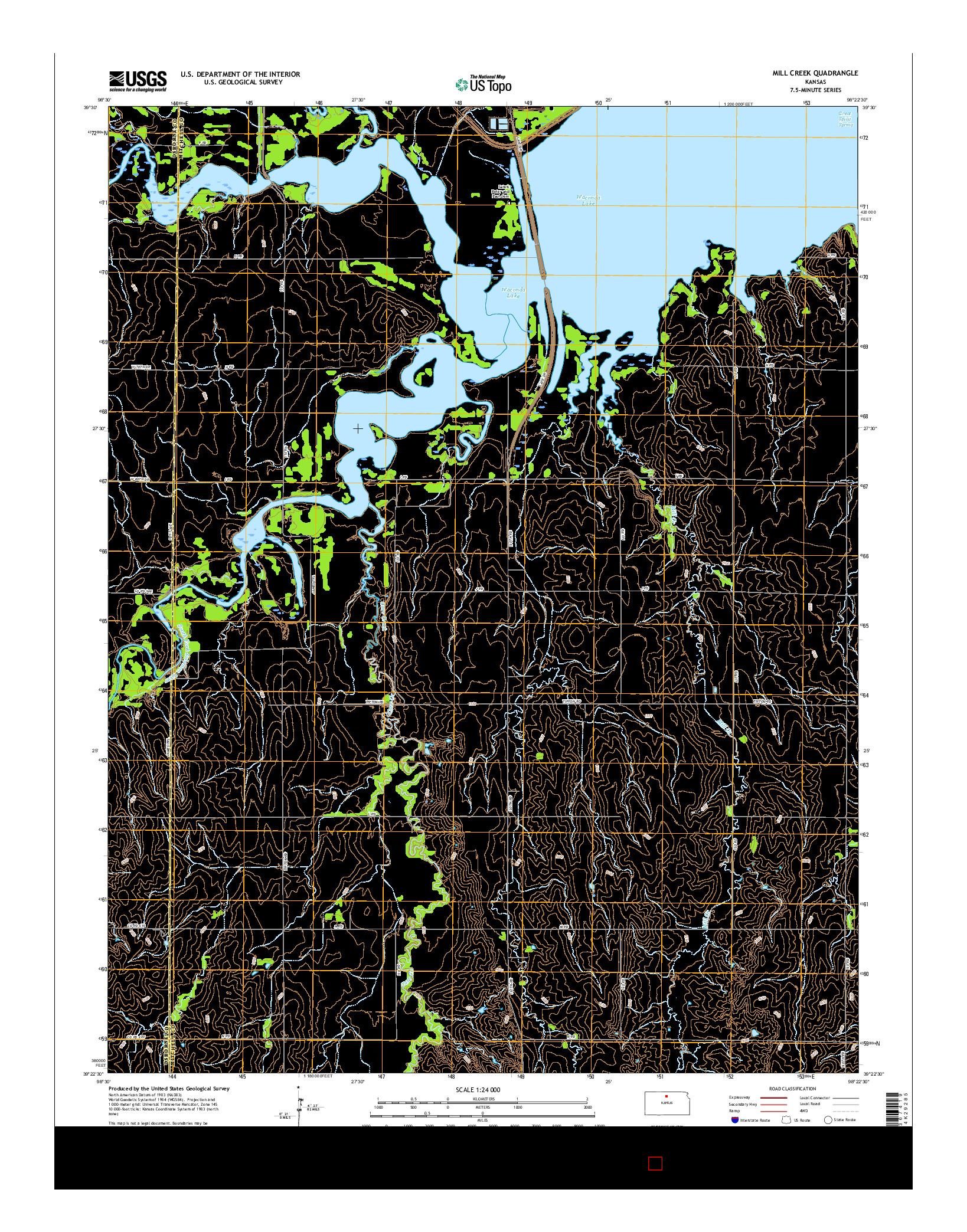 USGS US TOPO 7.5-MINUTE MAP FOR MILL CREEK, KS 2015