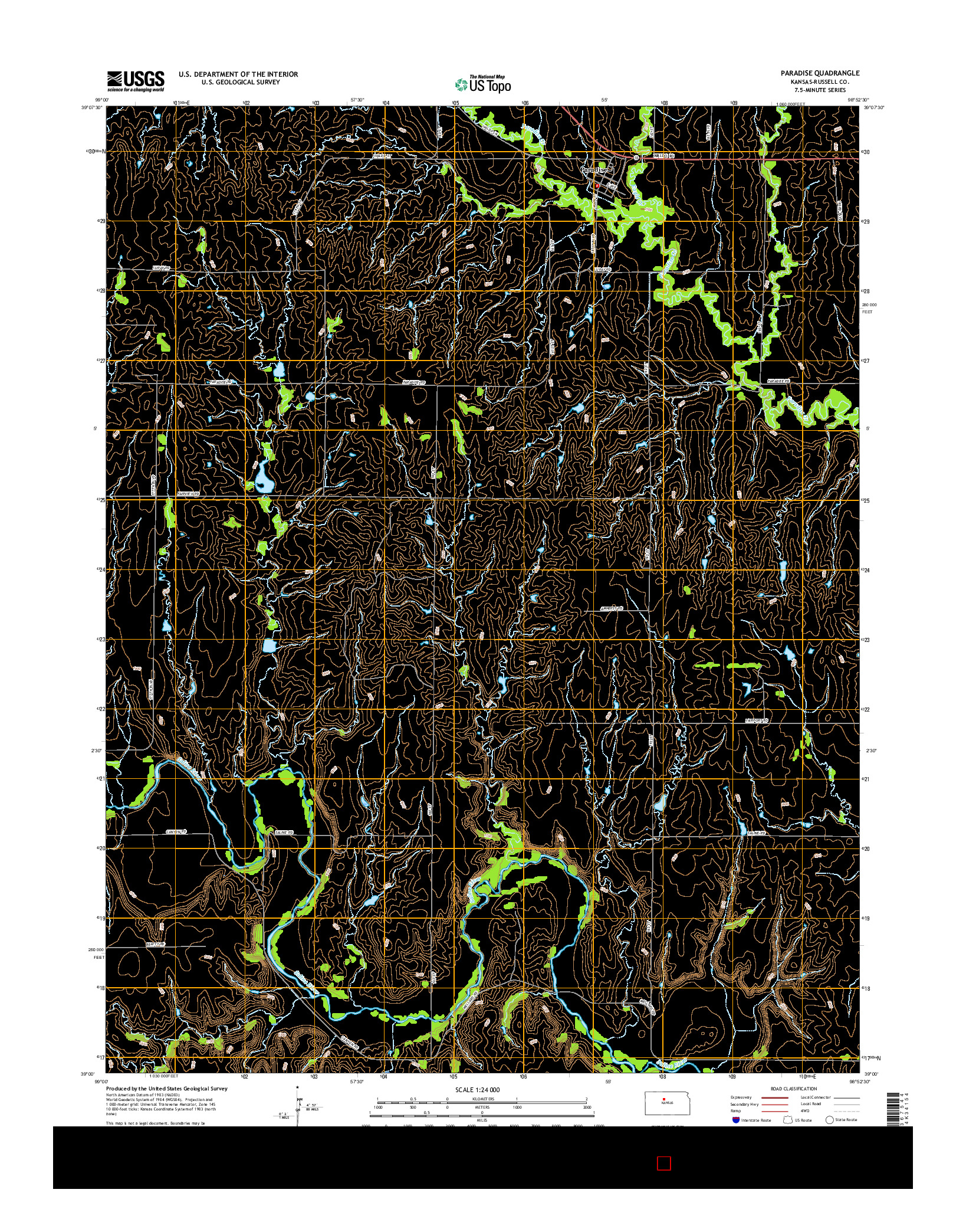 USGS US TOPO 7.5-MINUTE MAP FOR PARADISE, KS 2015