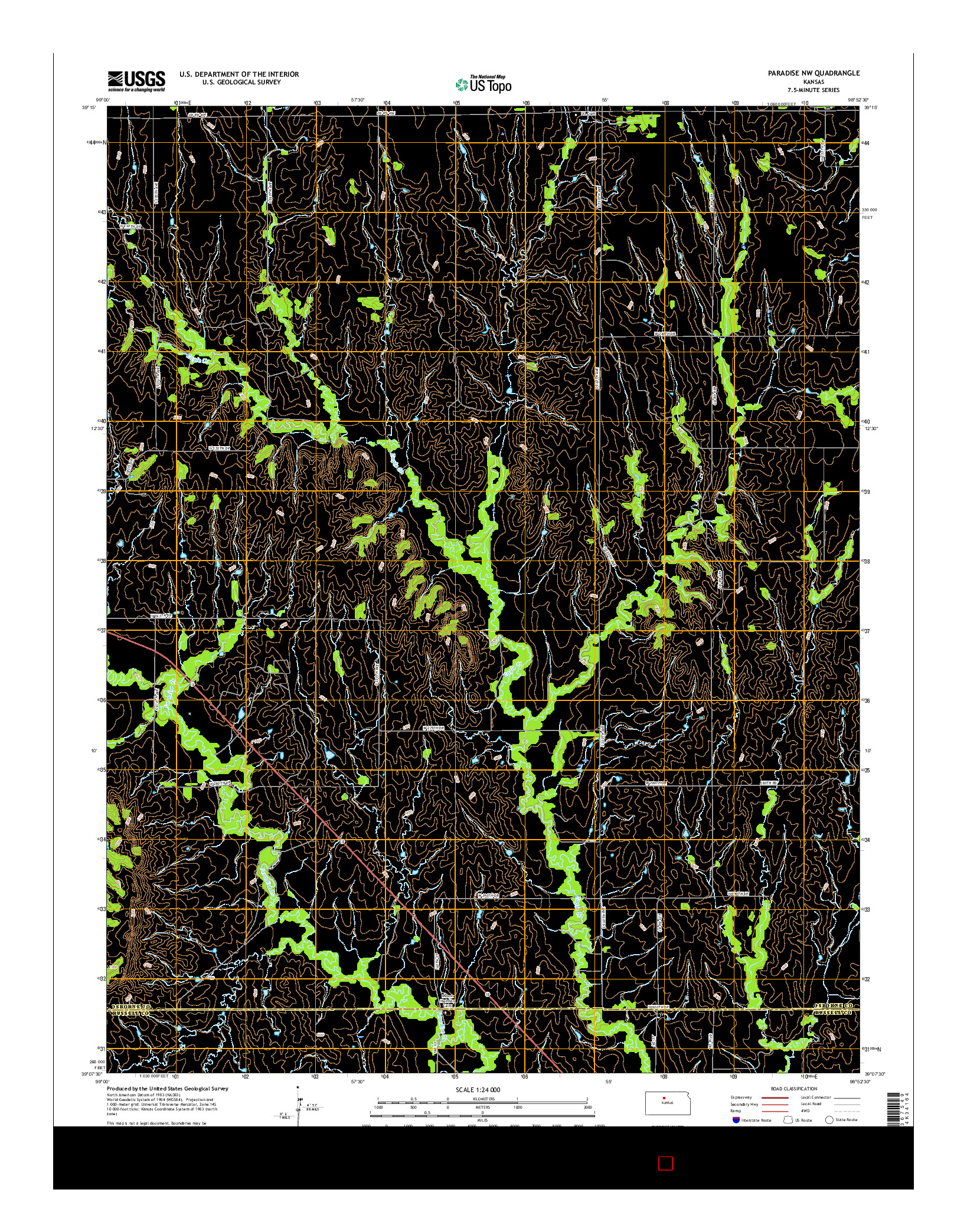 USGS US TOPO 7.5-MINUTE MAP FOR PARADISE NW, KS 2015