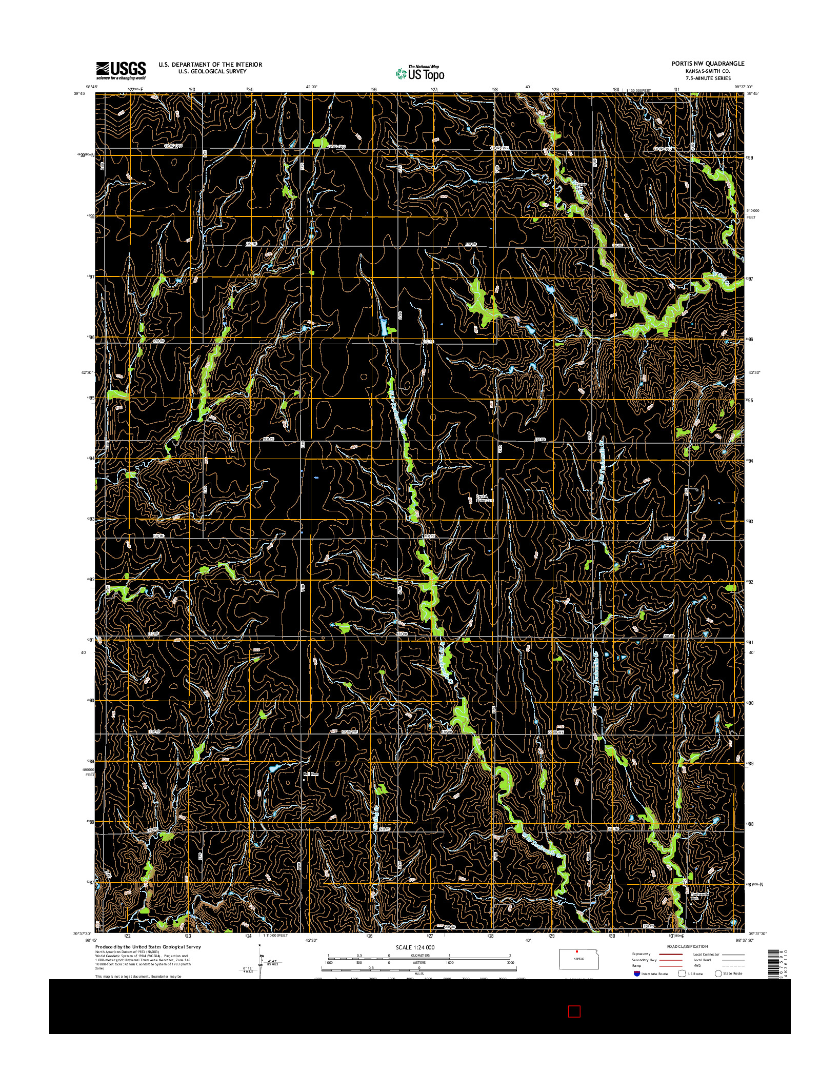 USGS US TOPO 7.5-MINUTE MAP FOR PORTIS NW, KS 2015
