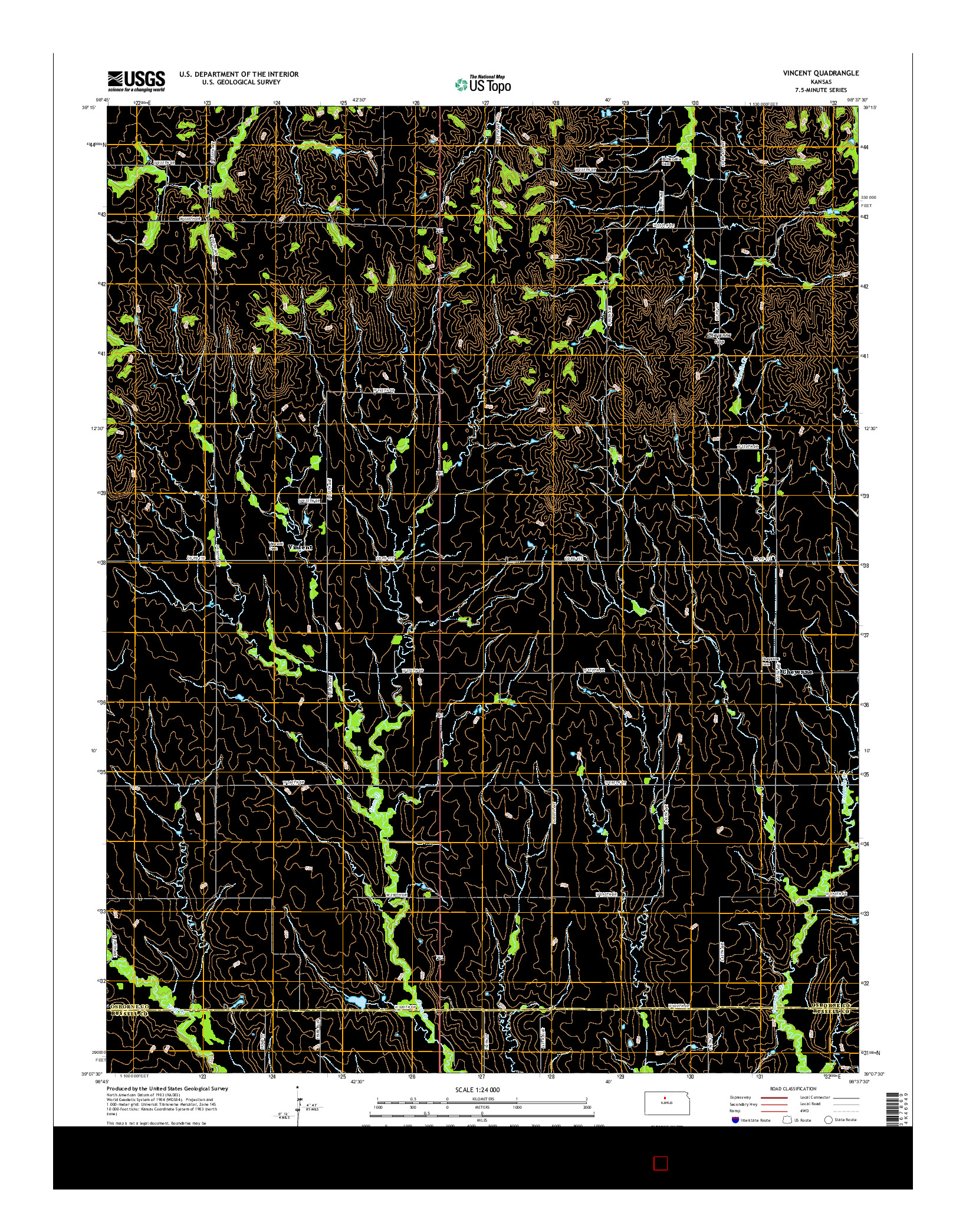 USGS US TOPO 7.5-MINUTE MAP FOR VINCENT, KS 2015