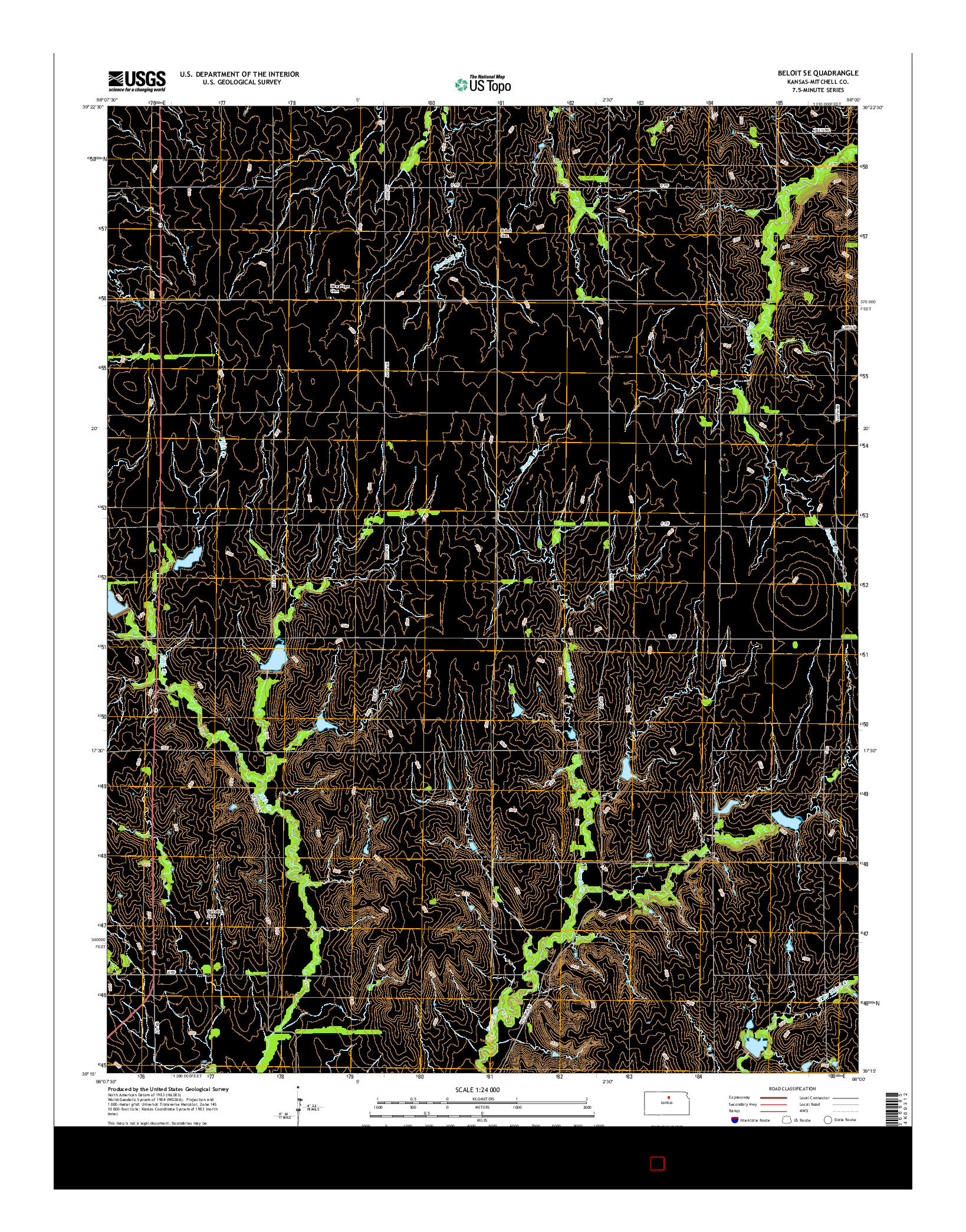 USGS US TOPO 7.5-MINUTE MAP FOR BELOIT SE, KS 2015