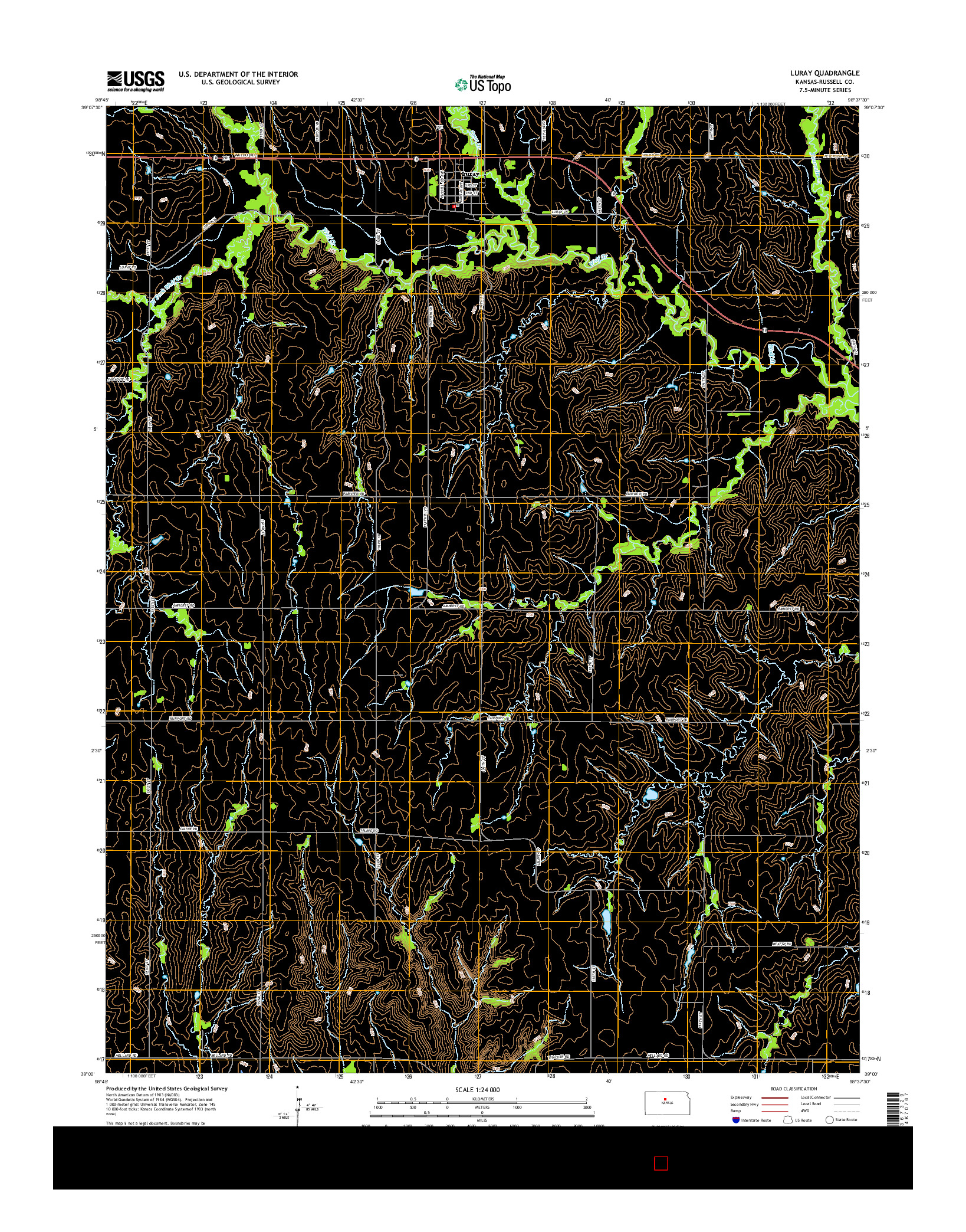 USGS US TOPO 7.5-MINUTE MAP FOR LURAY, KS 2015