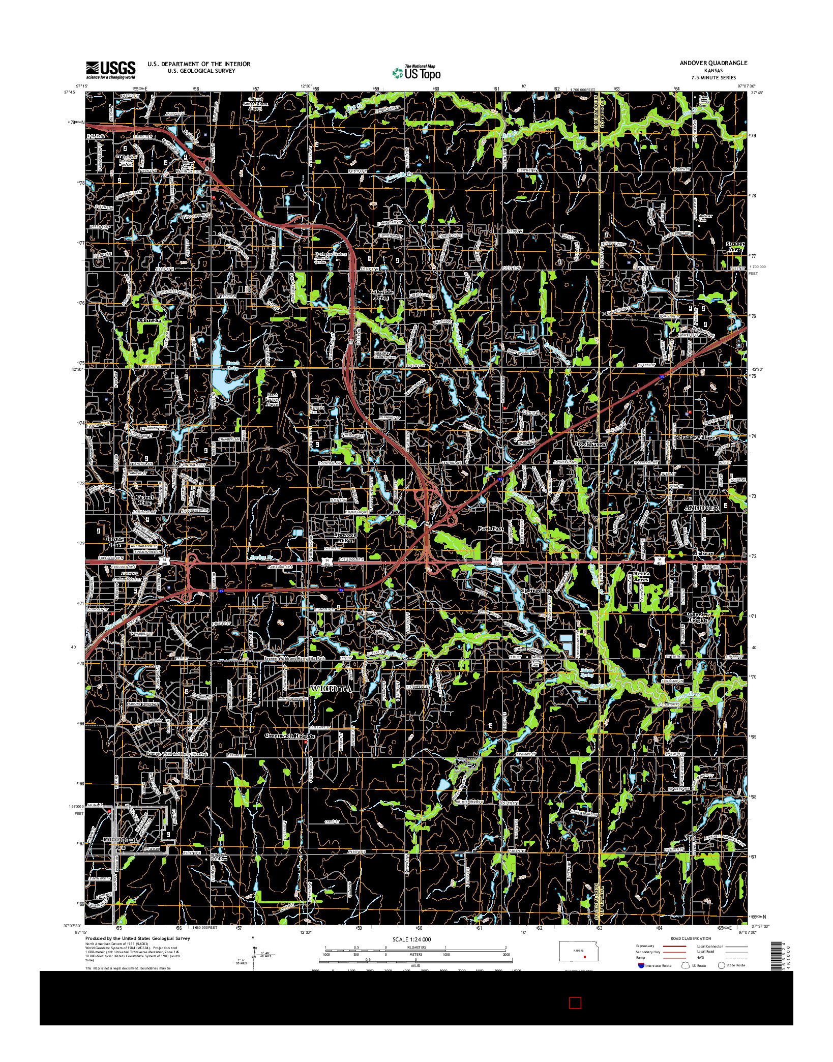 USGS US TOPO 7.5-MINUTE MAP FOR ANDOVER, KS 2015