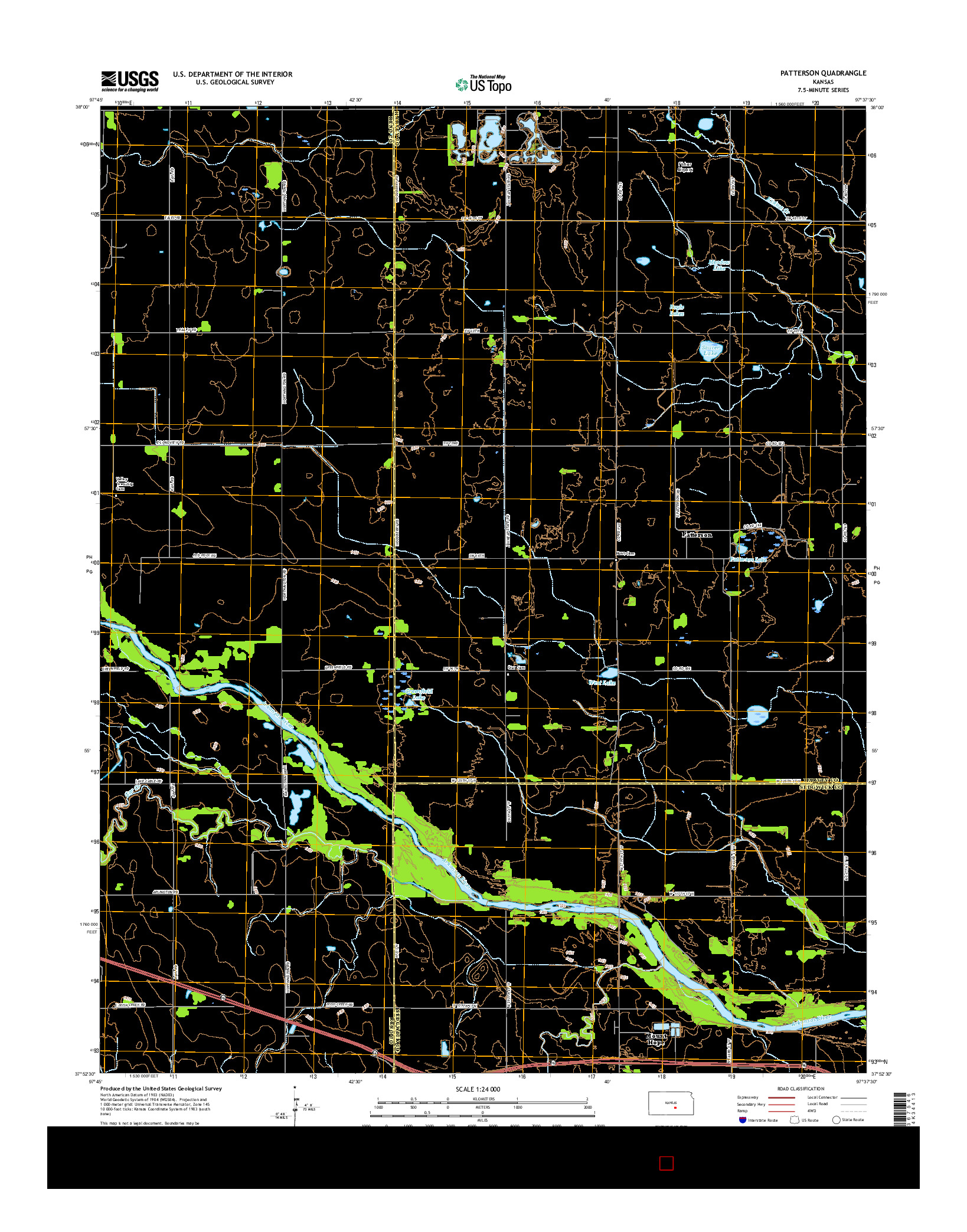 USGS US TOPO 7.5-MINUTE MAP FOR PATTERSON, KS 2015