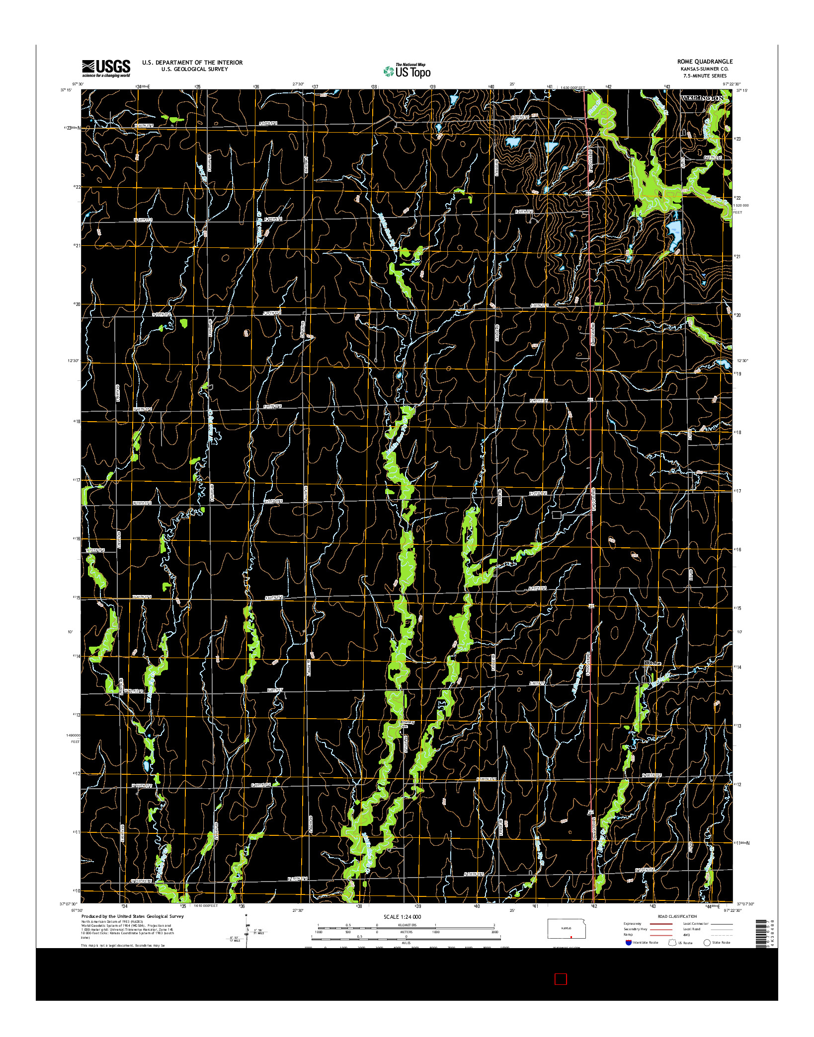 USGS US TOPO 7.5-MINUTE MAP FOR ROME, KS 2015