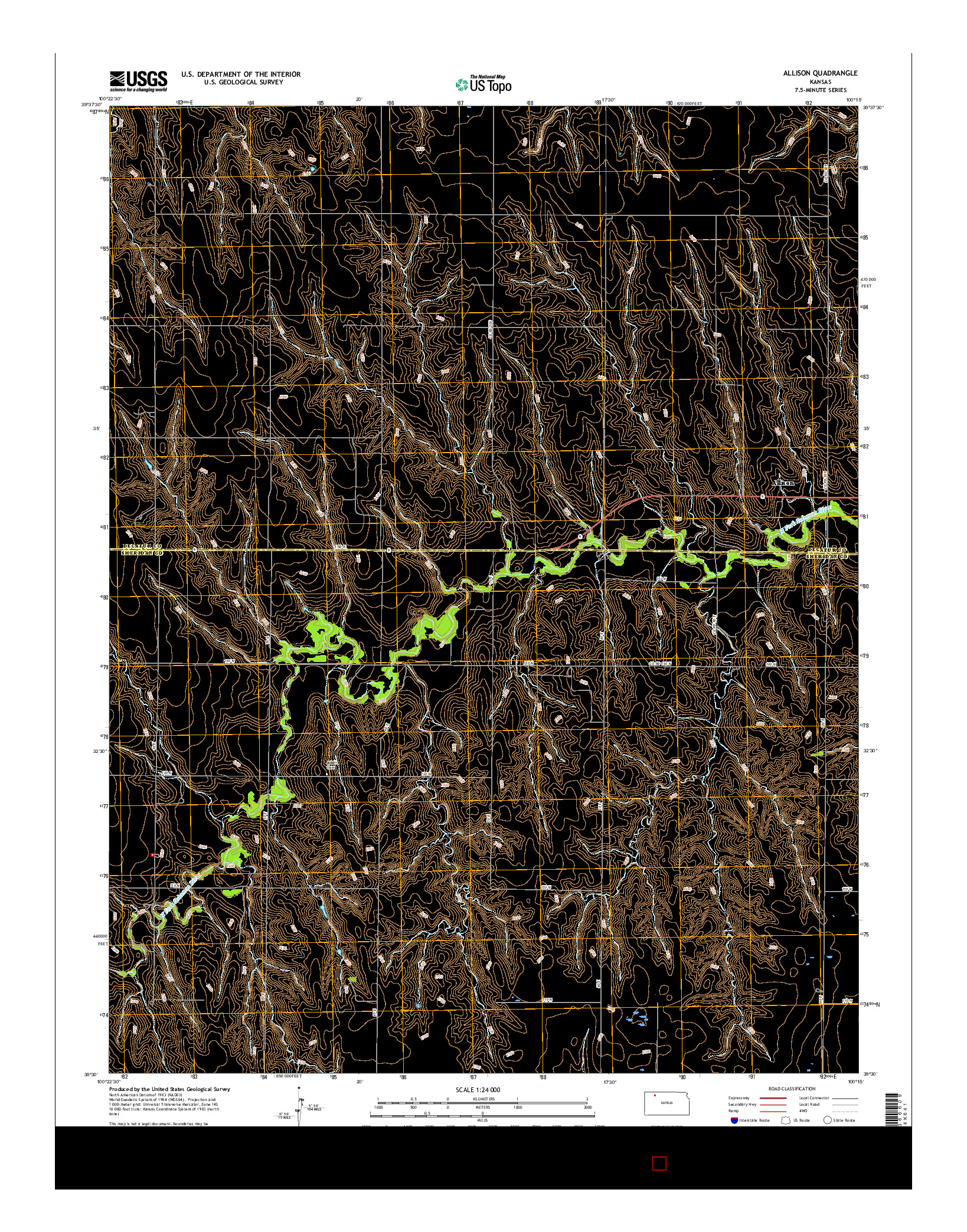 USGS US TOPO 7.5-MINUTE MAP FOR ALLISON, KS 2015