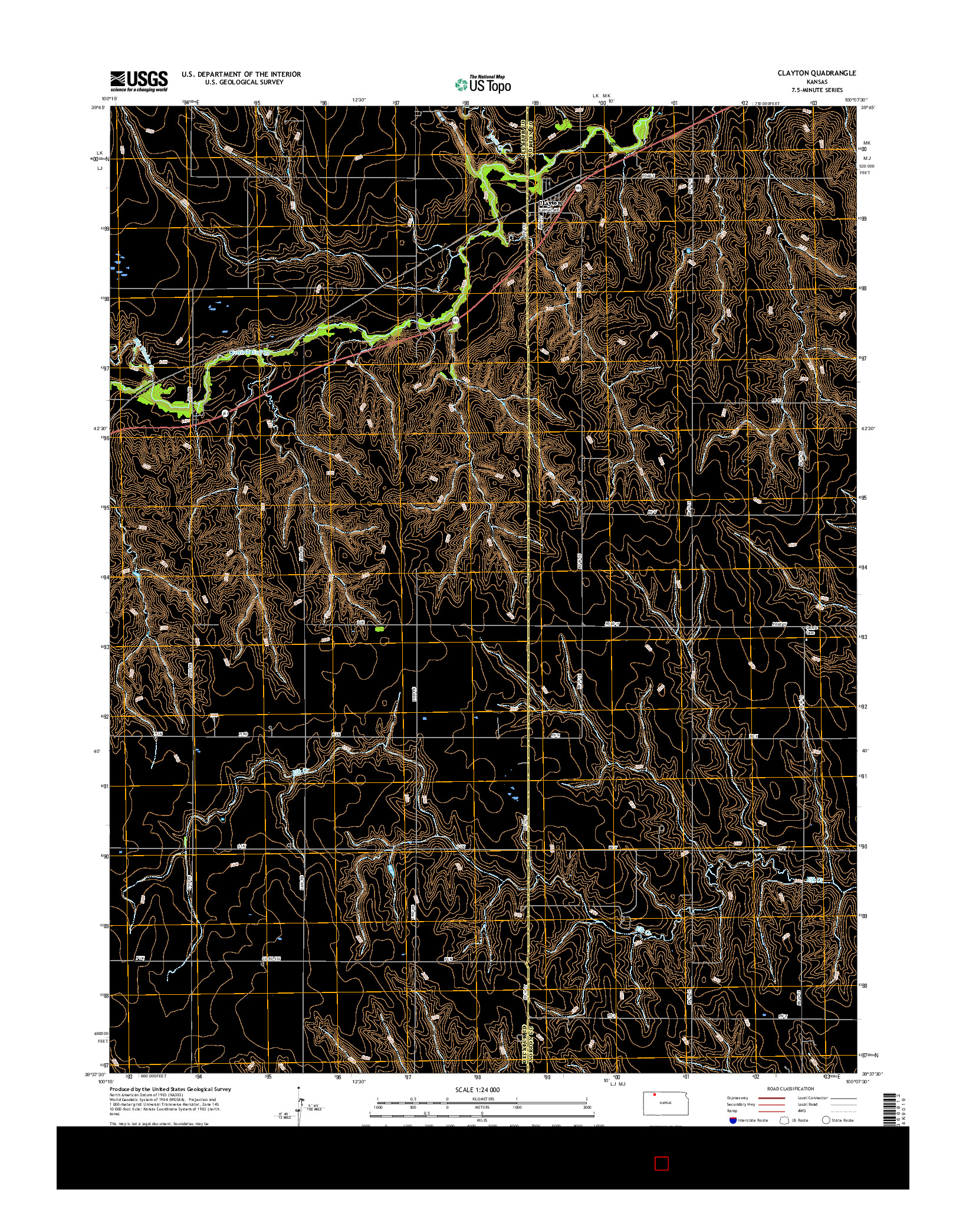 USGS US TOPO 7.5-MINUTE MAP FOR CLAYTON, KS 2015