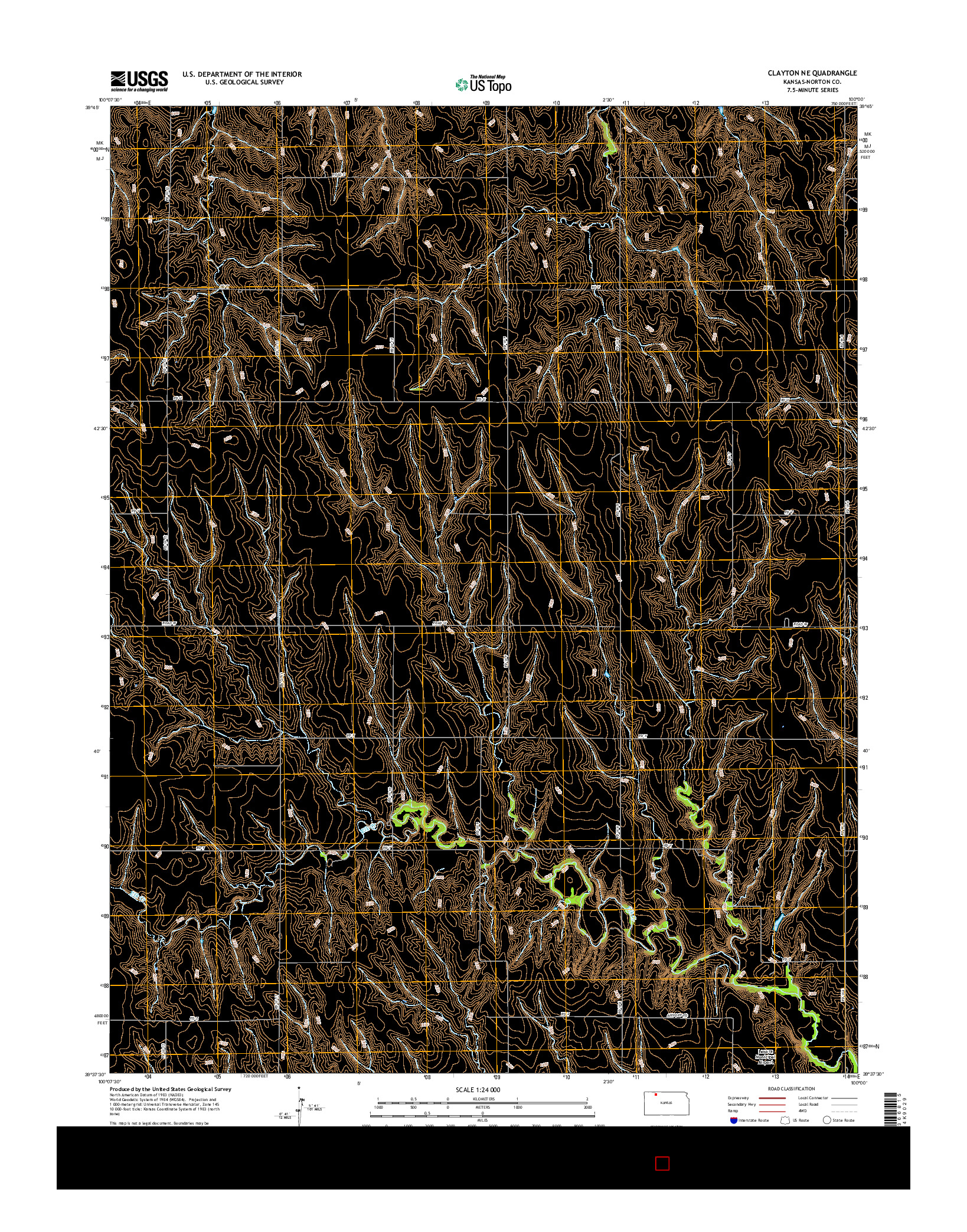 USGS US TOPO 7.5-MINUTE MAP FOR CLAYTON NE, KS 2015