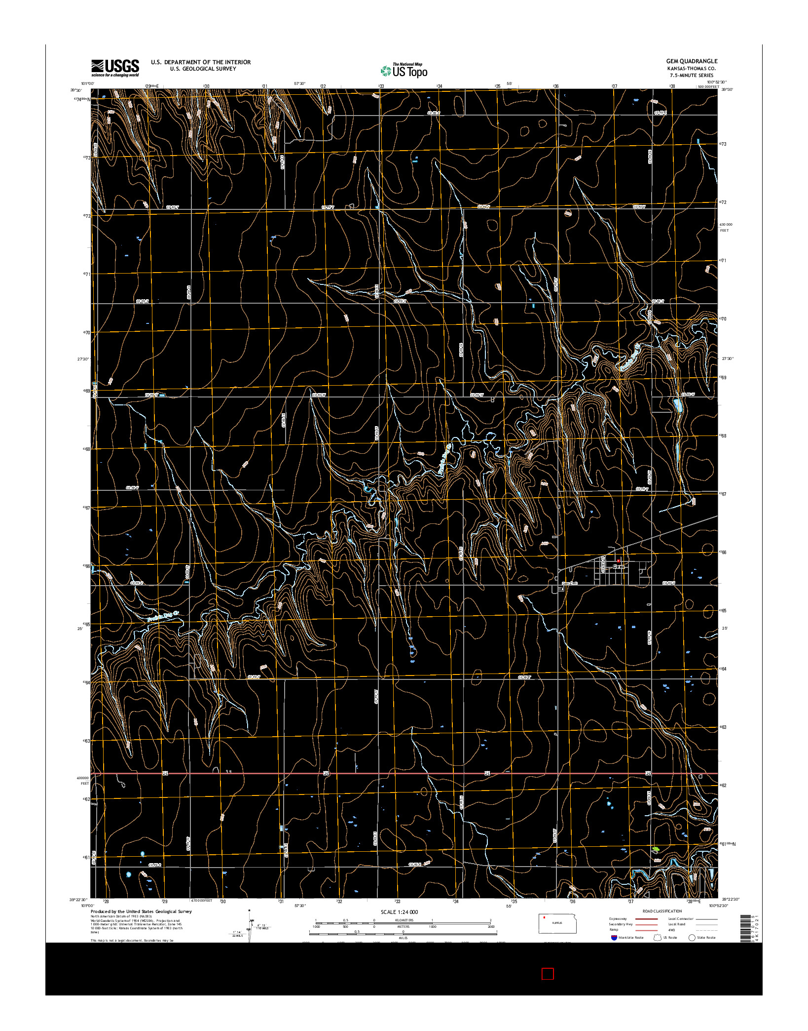 USGS US TOPO 7.5-MINUTE MAP FOR GEM, KS 2015