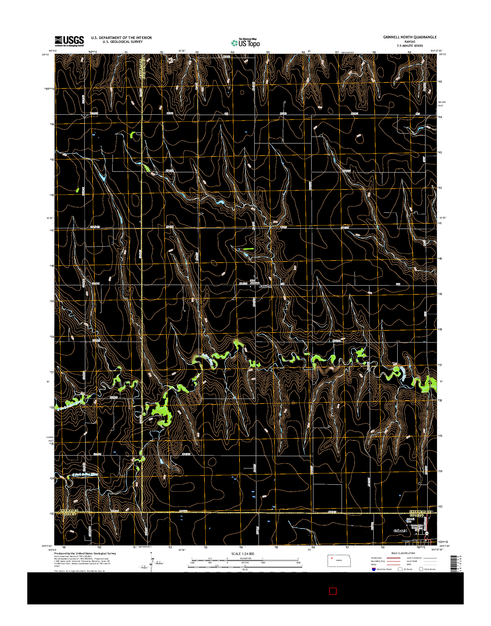 USGS US TOPO 7.5-MINUTE MAP FOR GRINNELL NORTH, KS 2015