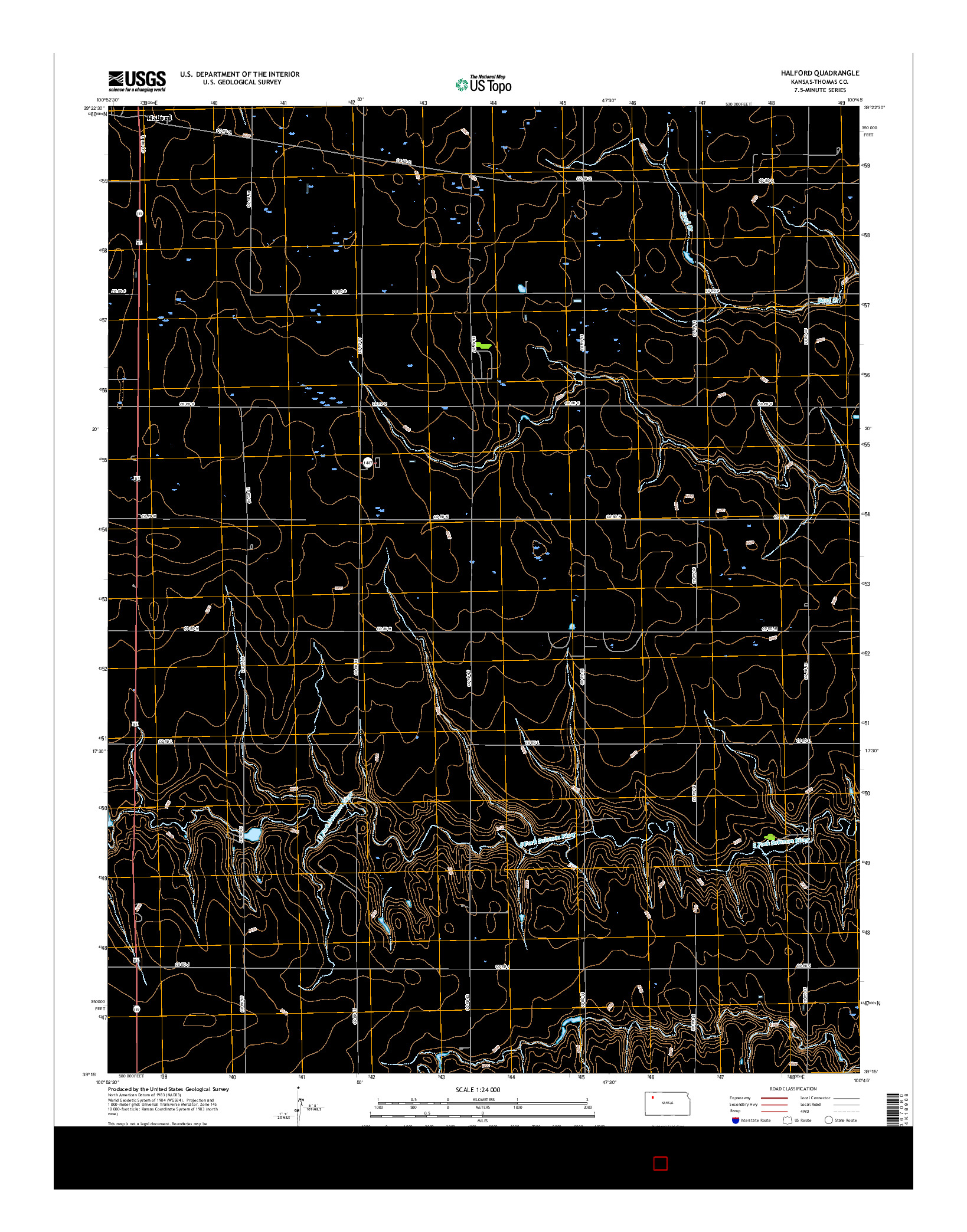 USGS US TOPO 7.5-MINUTE MAP FOR HALFORD, KS 2015