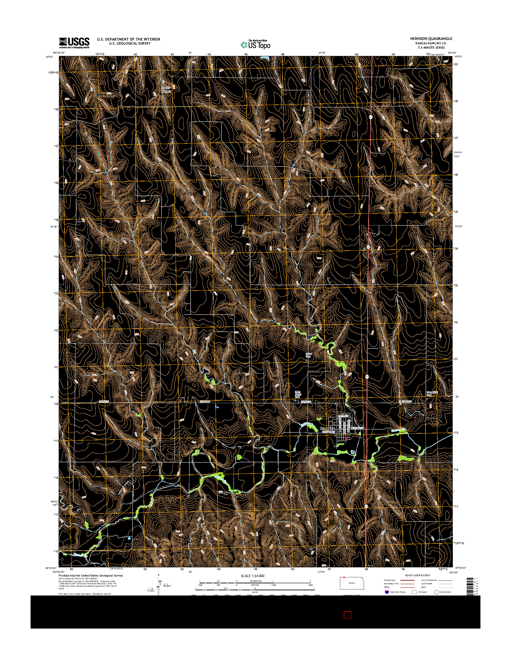 USGS US TOPO 7.5-MINUTE MAP FOR HERNDON, KS 2015