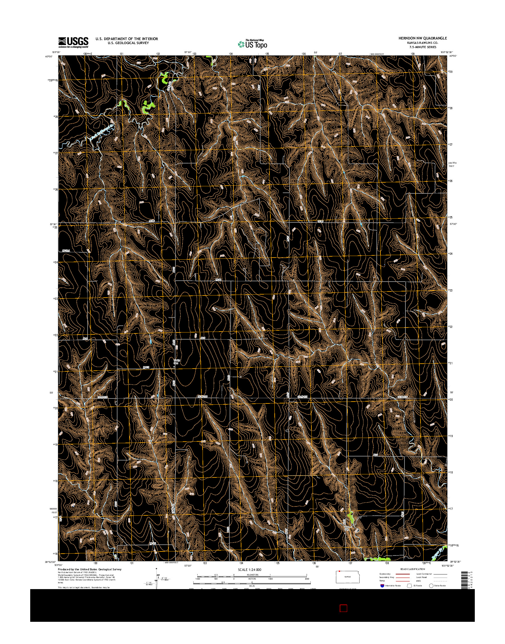 USGS US TOPO 7.5-MINUTE MAP FOR HERNDON NW, KS 2015