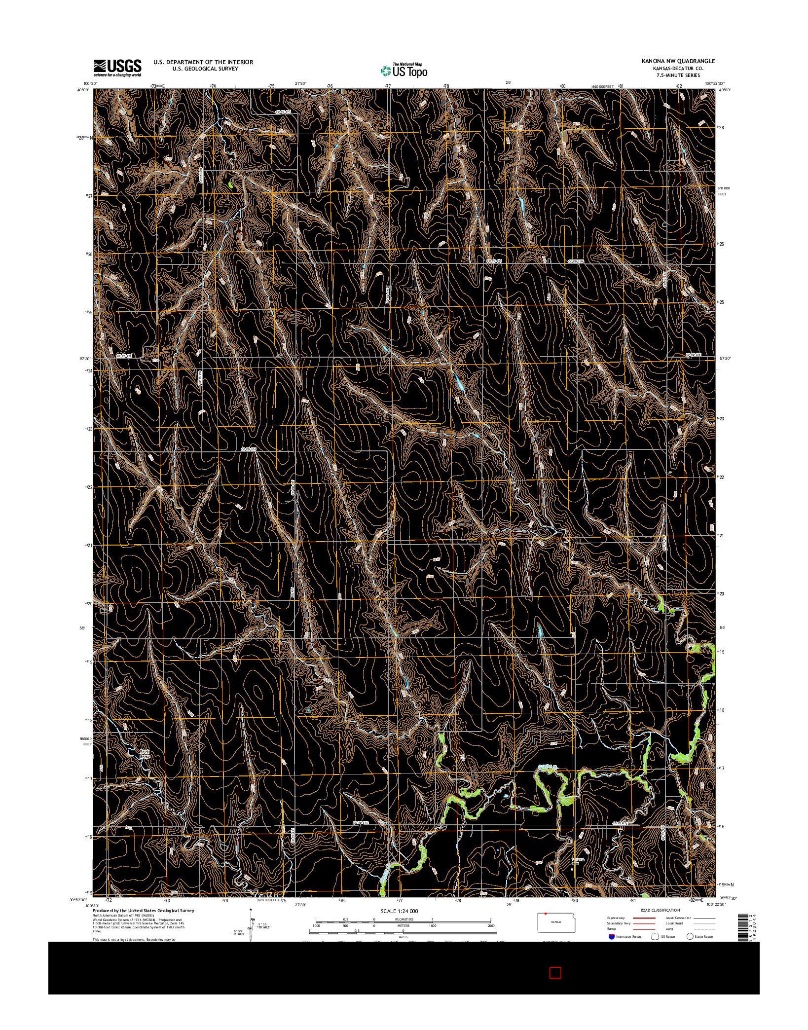 USGS US TOPO 7.5-MINUTE MAP FOR KANONA NW, KS 2015