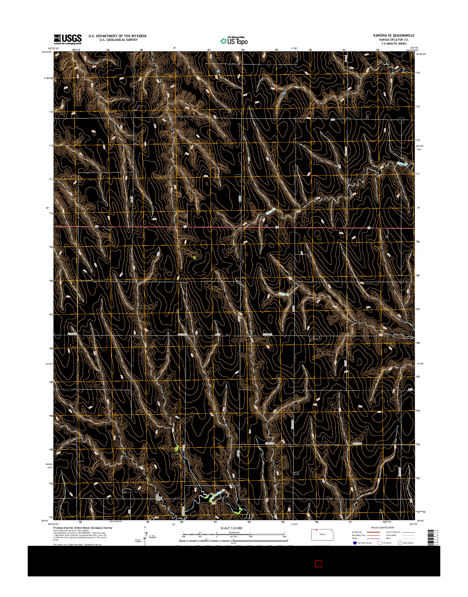 USGS US TOPO 7.5-MINUTE MAP FOR KANONA SE, KS 2015