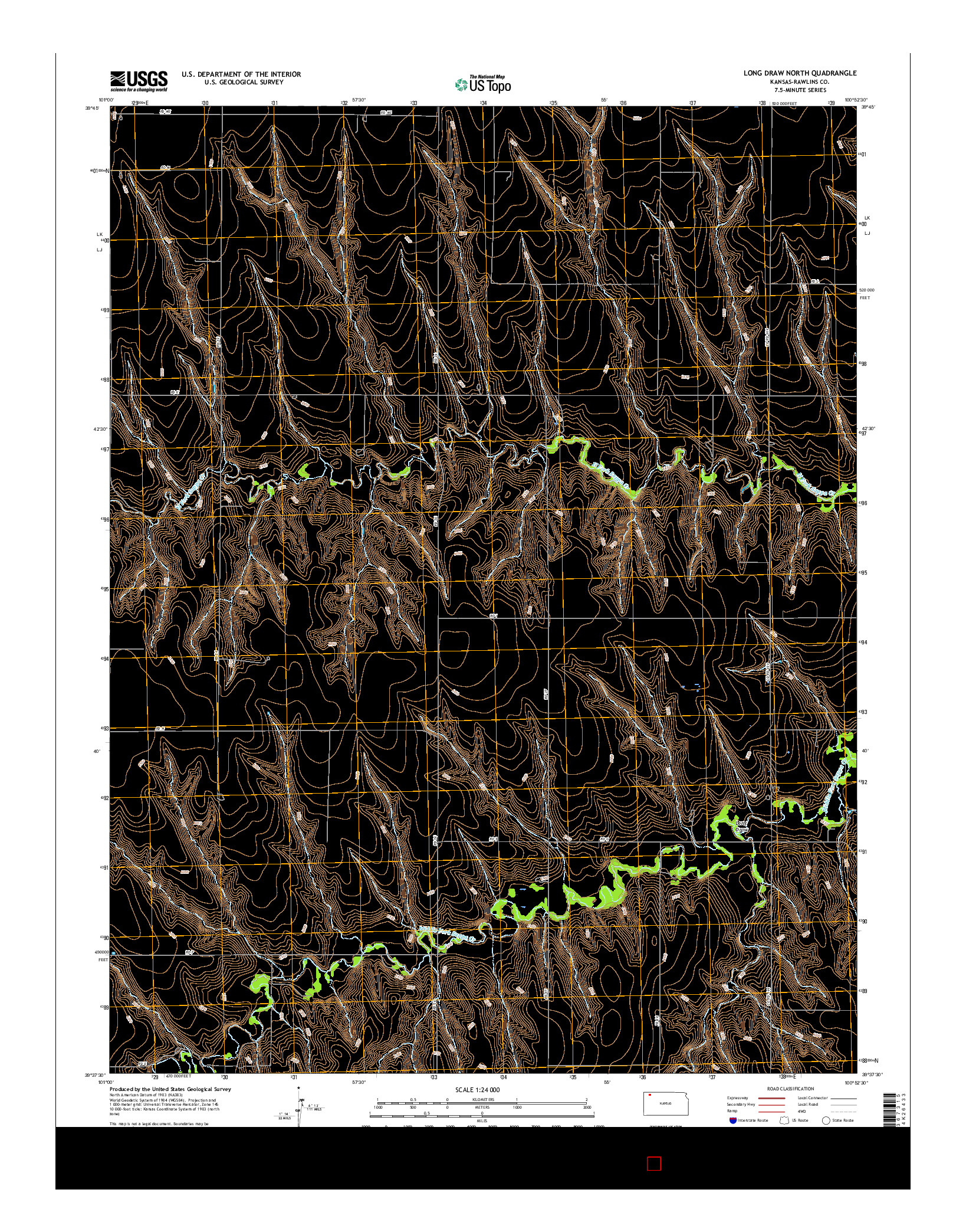 USGS US TOPO 7.5-MINUTE MAP FOR LONG DRAW NORTH, KS 2015