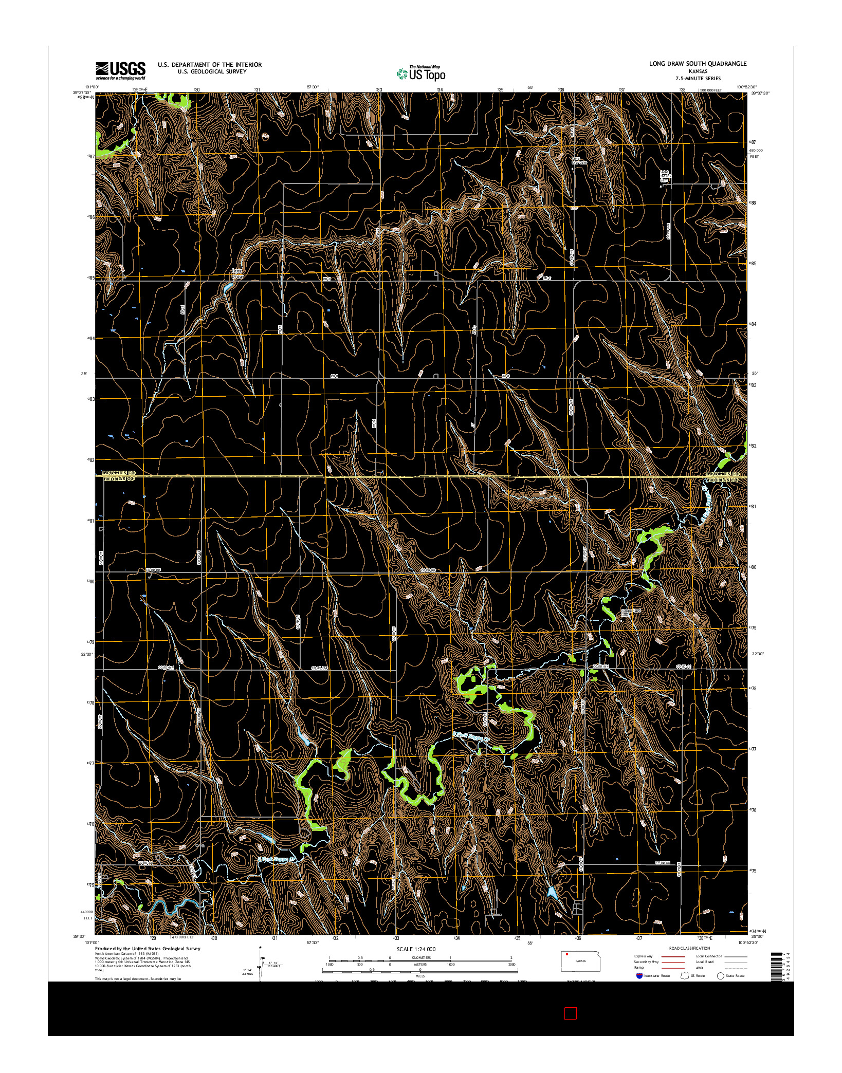 USGS US TOPO 7.5-MINUTE MAP FOR LONG DRAW SOUTH, KS 2015
