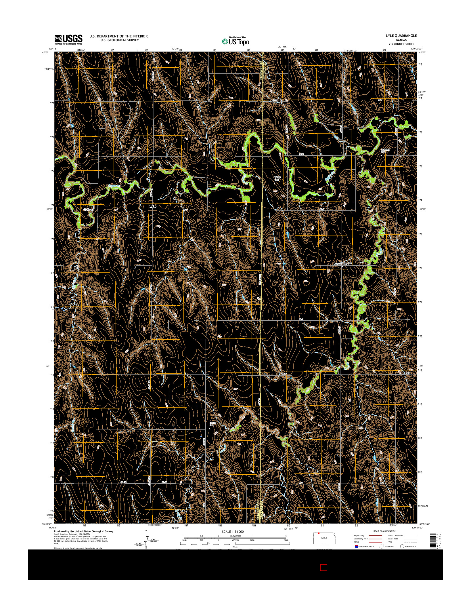 USGS US TOPO 7.5-MINUTE MAP FOR LYLE, KS 2015