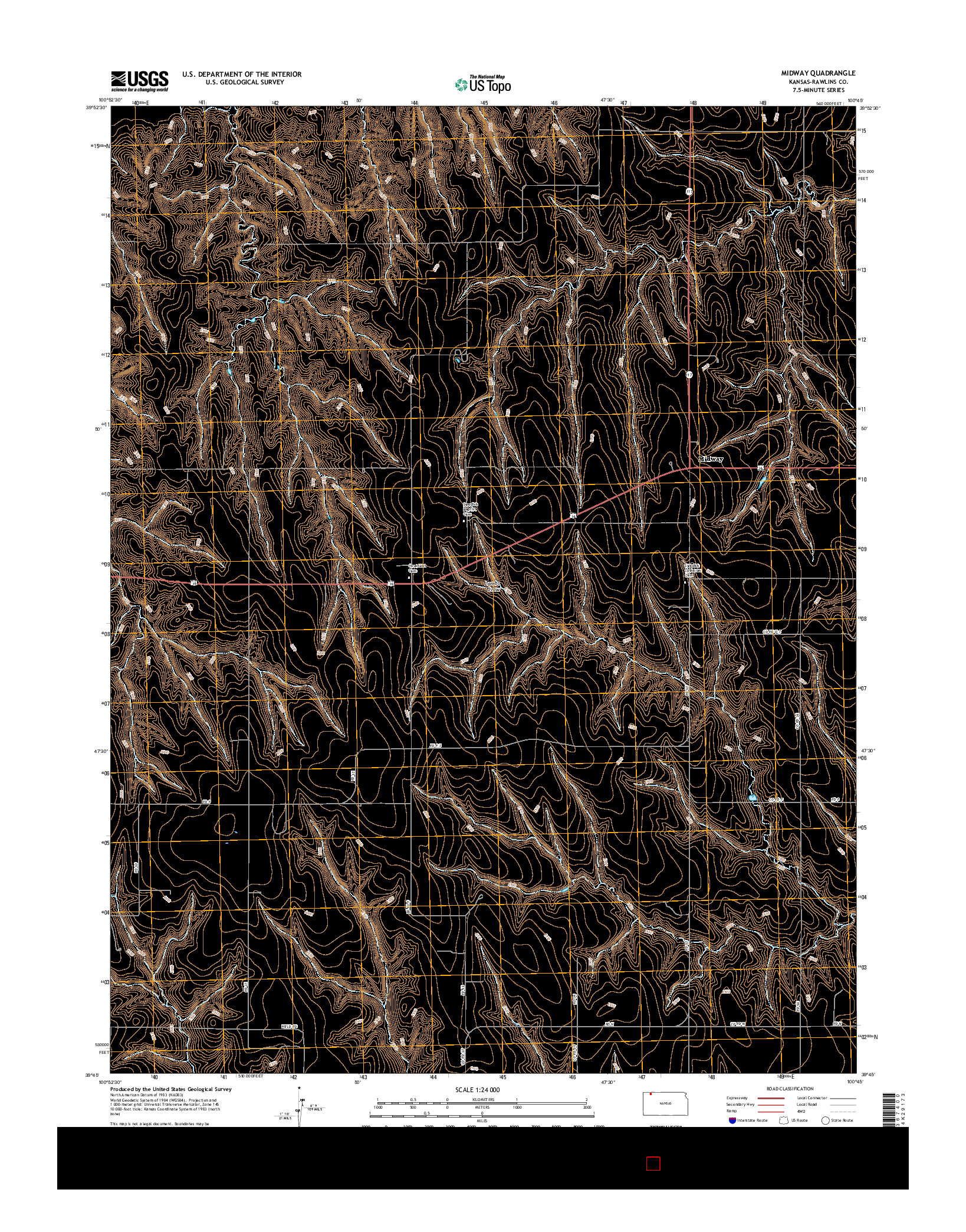 USGS US TOPO 7.5-MINUTE MAP FOR MIDWAY, KS 2015