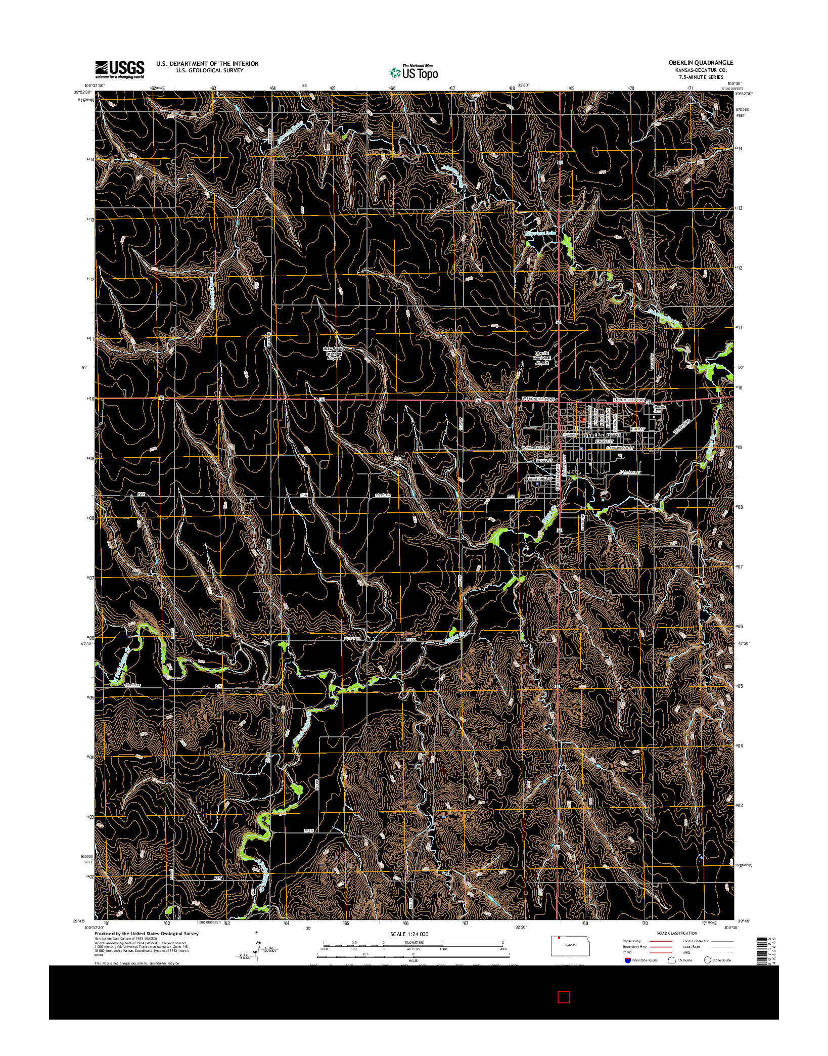USGS US TOPO 7.5-MINUTE MAP FOR OBERLIN, KS 2015