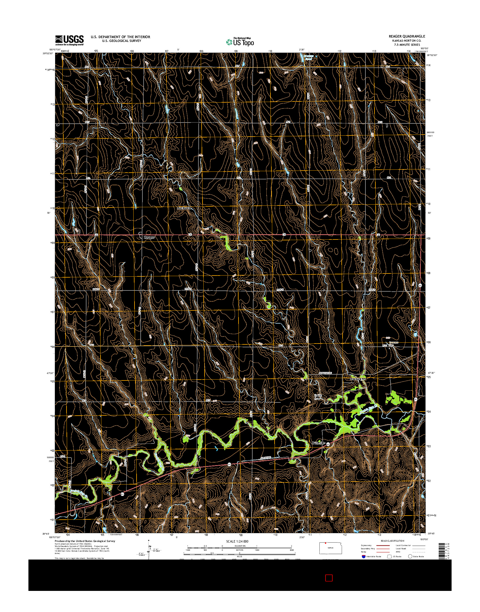 USGS US TOPO 7.5-MINUTE MAP FOR REAGER, KS 2015