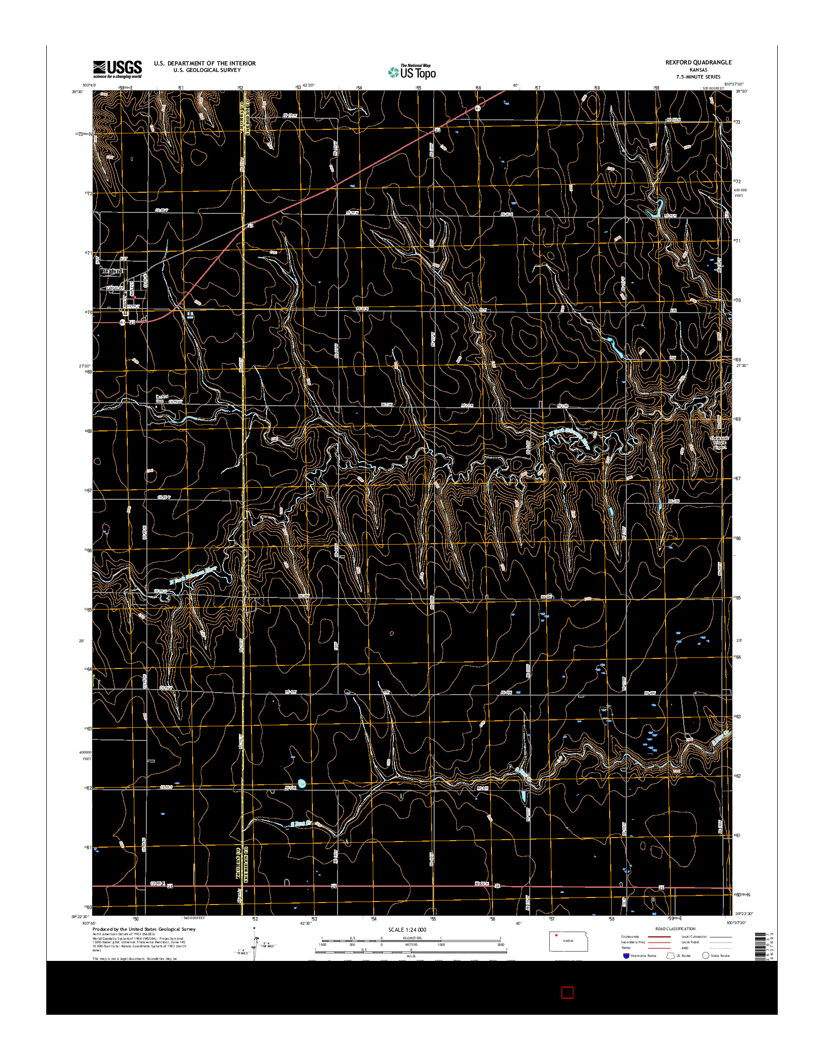 USGS US TOPO 7.5-MINUTE MAP FOR REXFORD, KS 2015