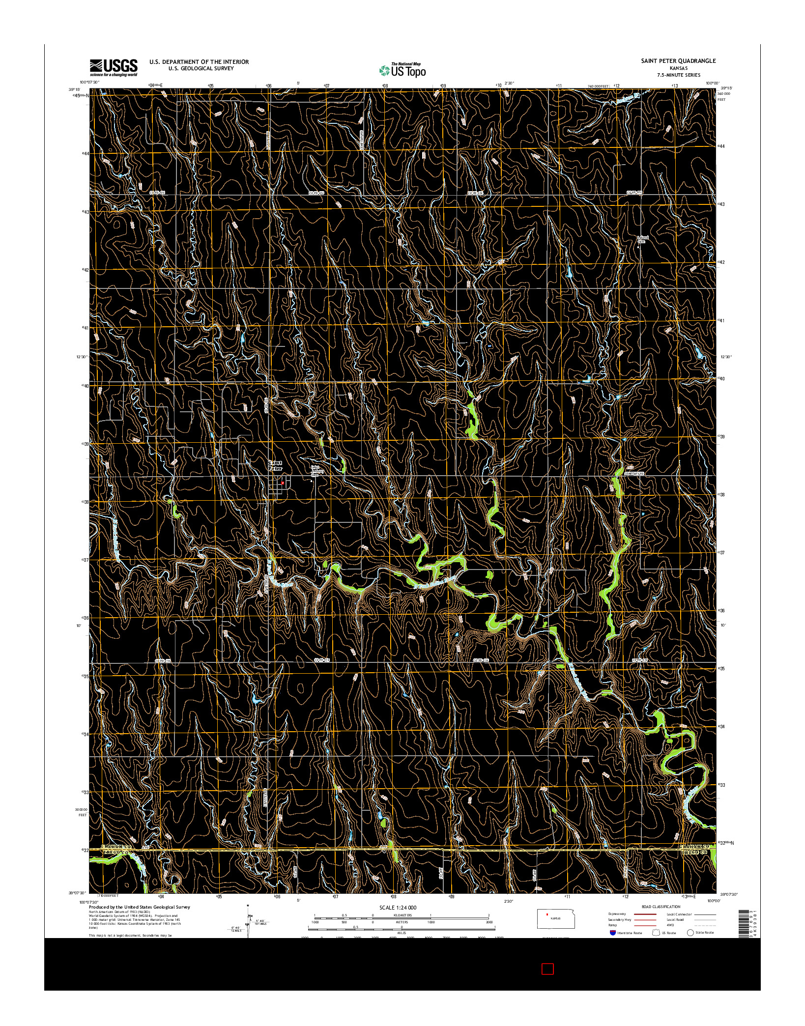 USGS US TOPO 7.5-MINUTE MAP FOR SAINT PETER, KS 2015