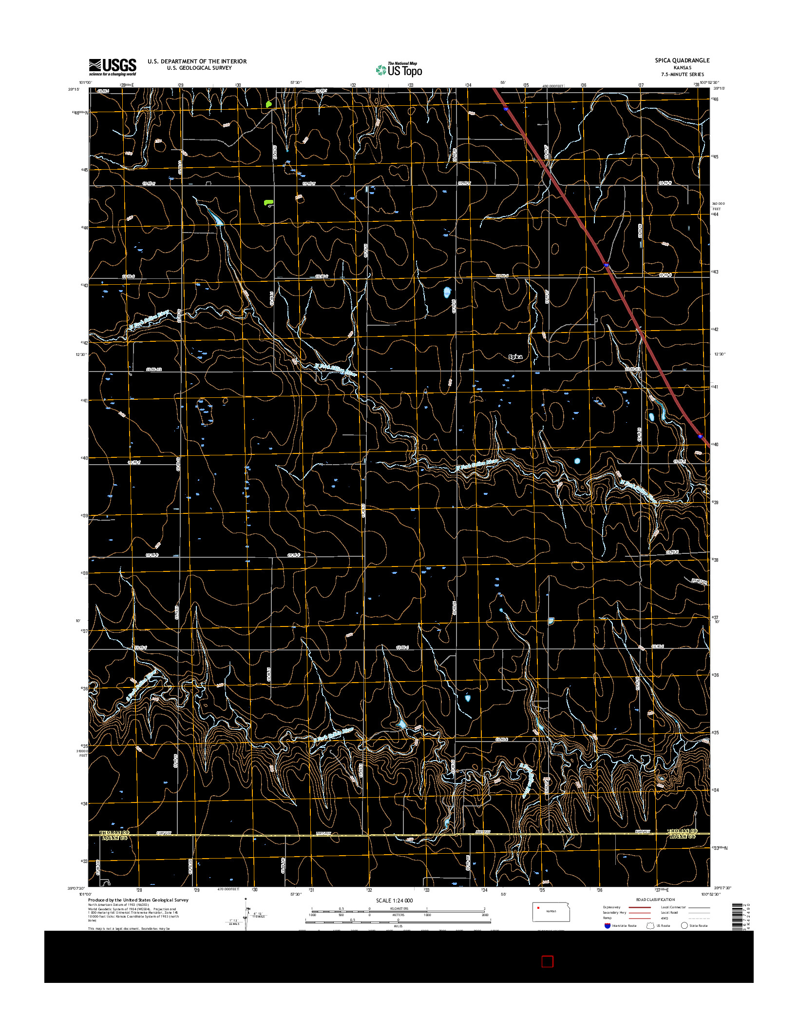 USGS US TOPO 7.5-MINUTE MAP FOR SPICA, KS 2015