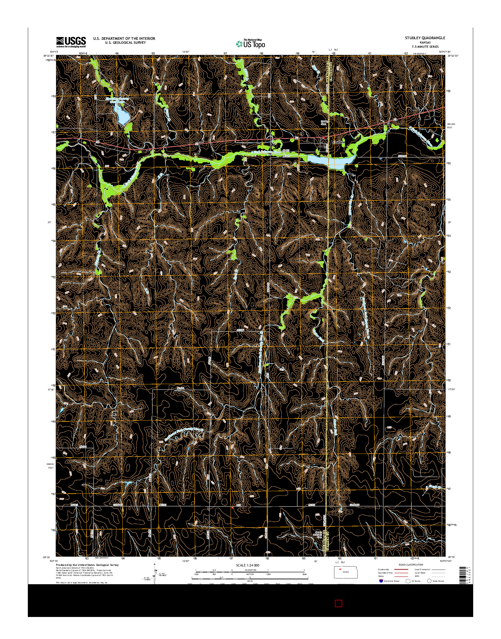 USGS US TOPO 7.5-MINUTE MAP FOR STUDLEY, KS 2015