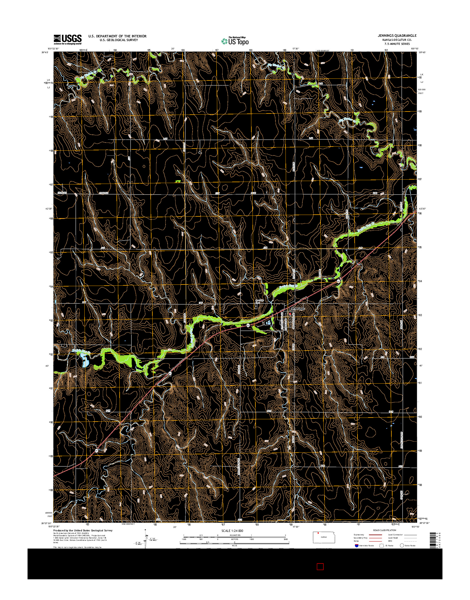 USGS US TOPO 7.5-MINUTE MAP FOR JENNINGS, KS 2015