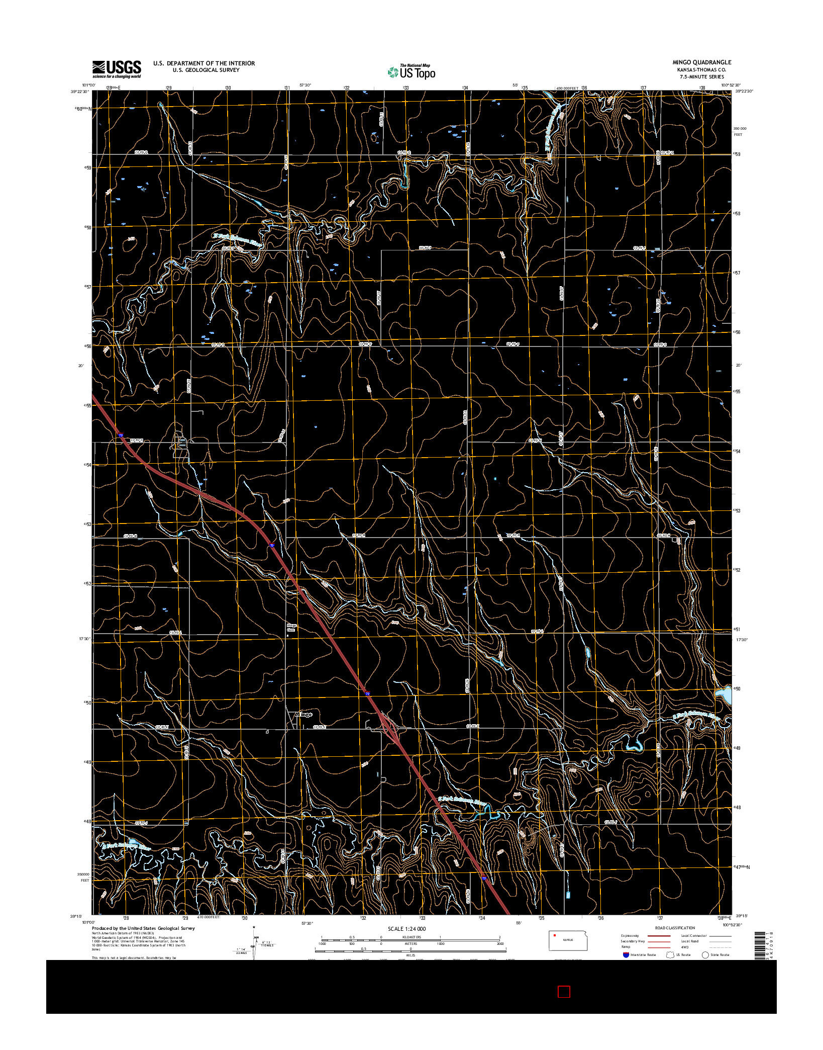 USGS US TOPO 7.5-MINUTE MAP FOR MINGO, KS 2015