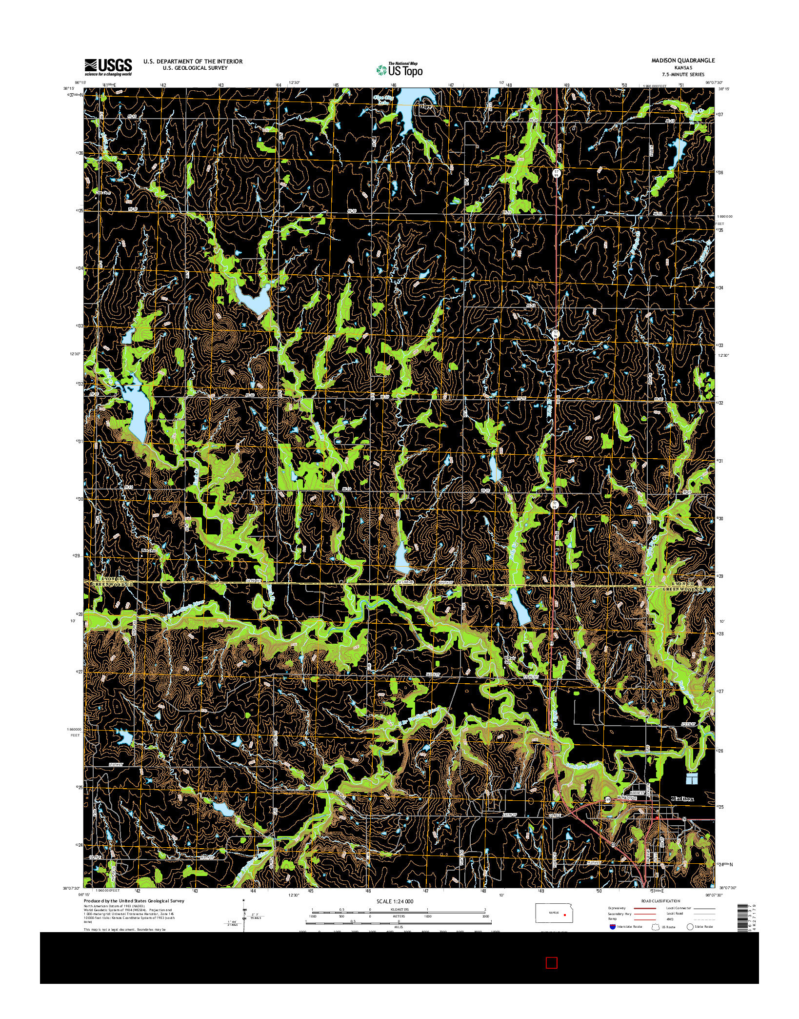 USGS US TOPO 7.5-MINUTE MAP FOR MADISON, KS 2015