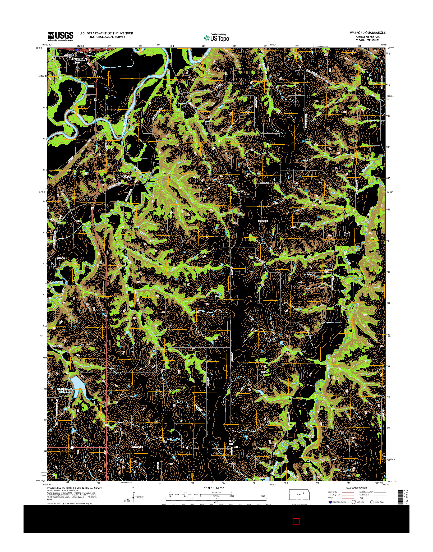 USGS US TOPO 7.5-MINUTE MAP FOR WREFORD, KS 2015