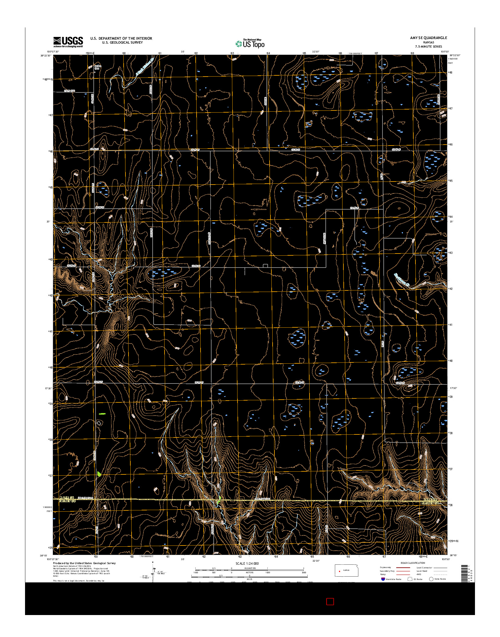 USGS US TOPO 7.5-MINUTE MAP FOR AMY SE, KS 2015