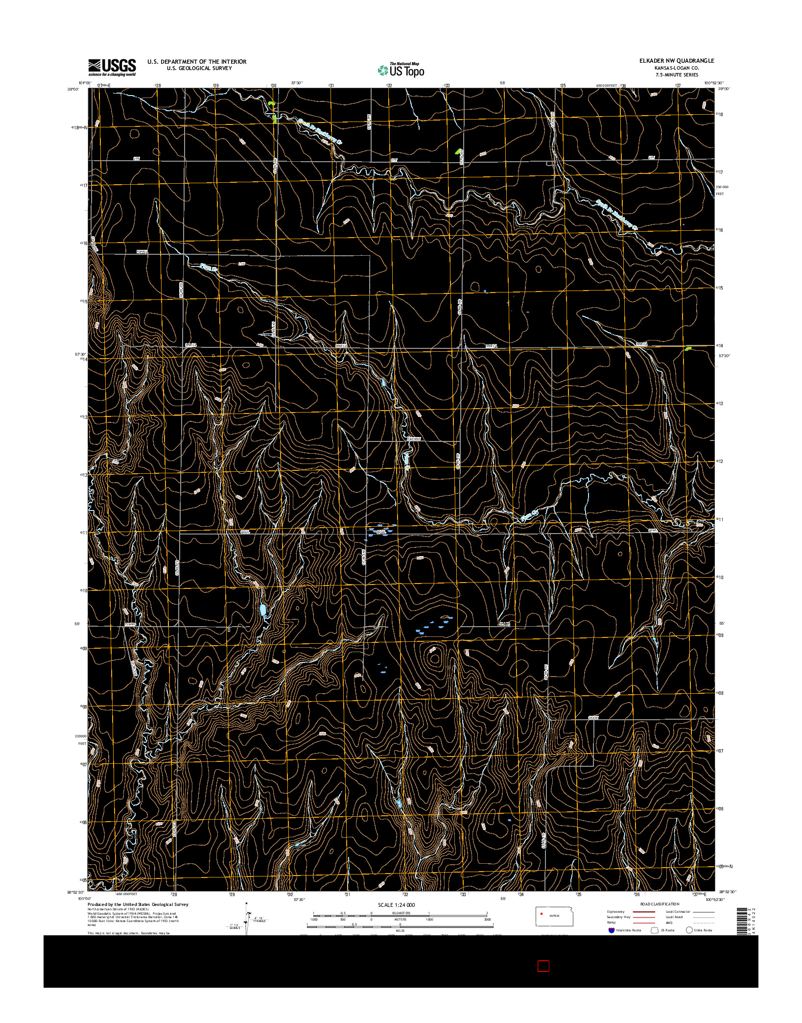 USGS US TOPO 7.5-MINUTE MAP FOR ELKADER NW, KS 2015
