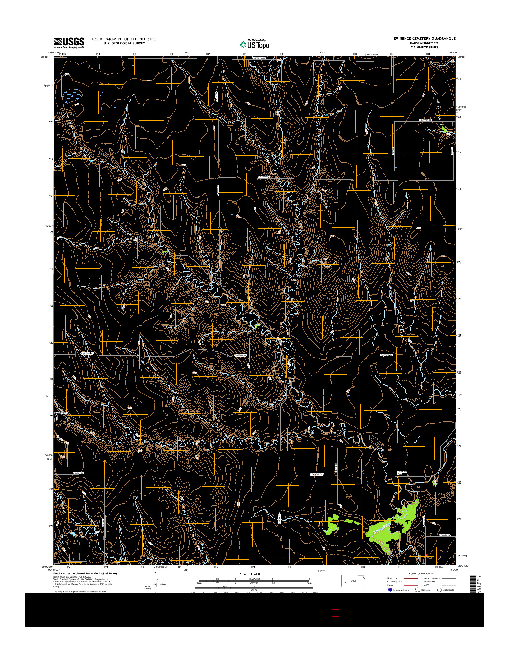 USGS US TOPO 7.5-MINUTE MAP FOR EMINENCE CEMETERY, KS 2015