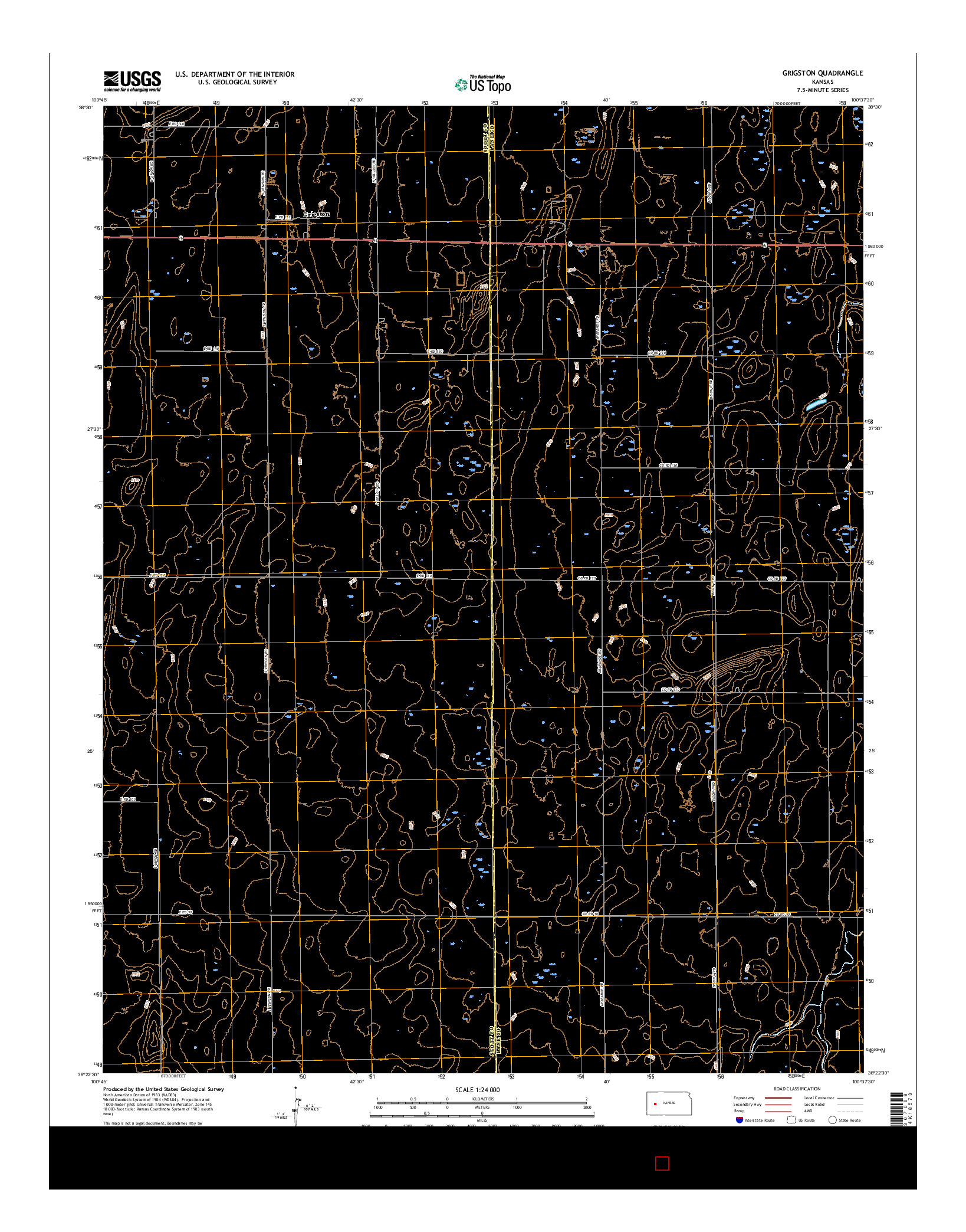 USGS US TOPO 7.5-MINUTE MAP FOR GRIGSTON, KS 2015