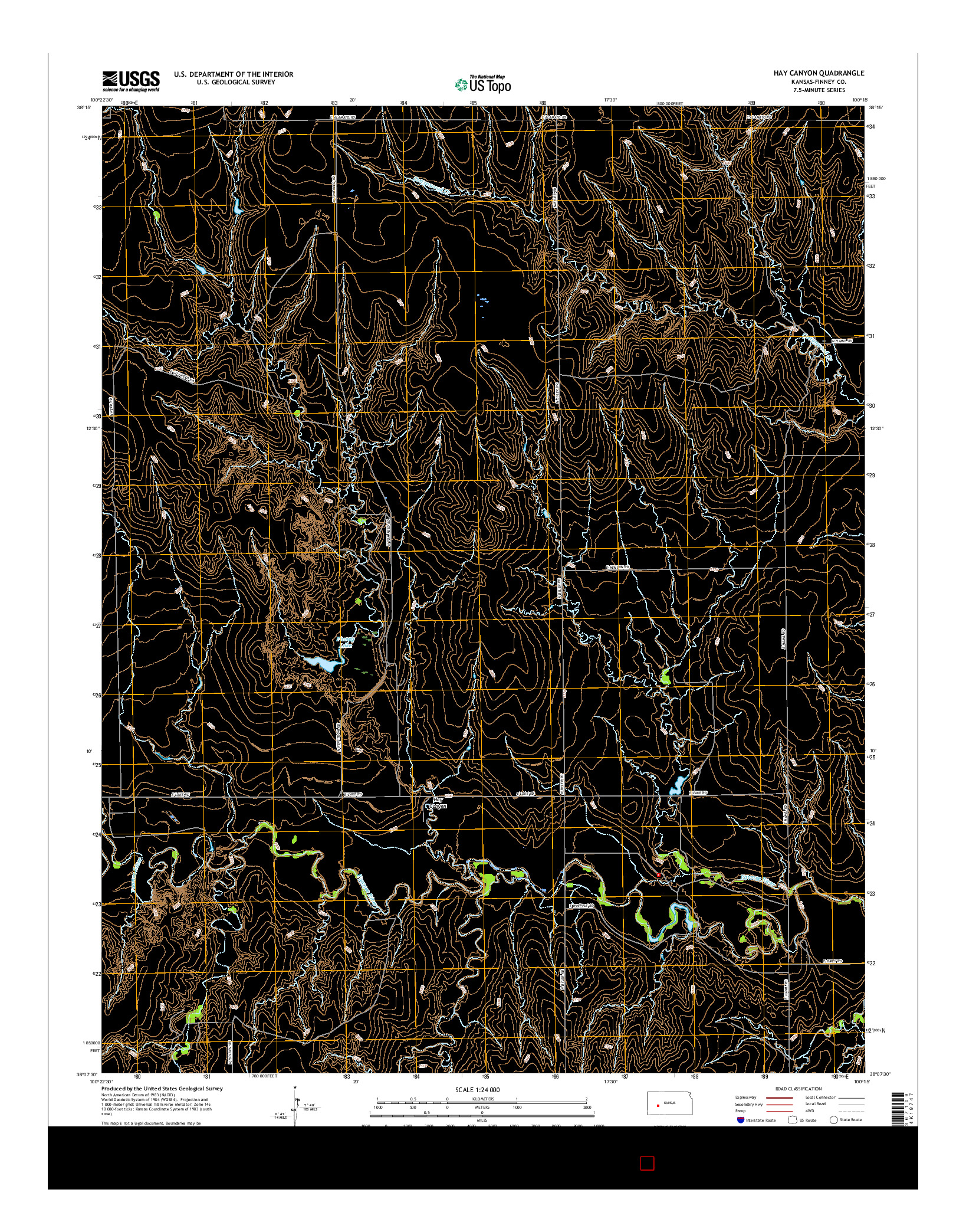 USGS US TOPO 7.5-MINUTE MAP FOR HAY CANYON, KS 2015
