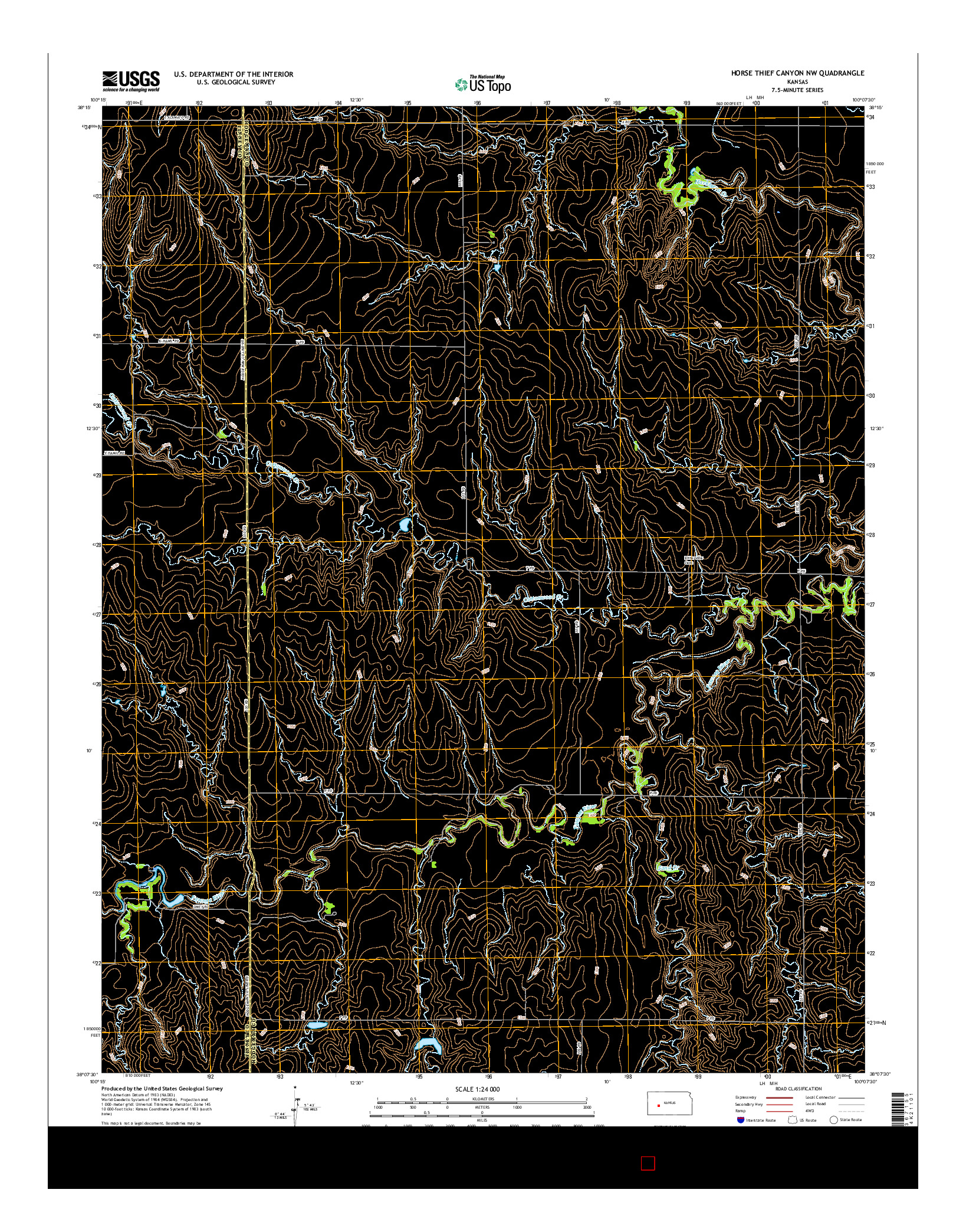 USGS US TOPO 7.5-MINUTE MAP FOR HORSE THIEF CANYON NW, KS 2015