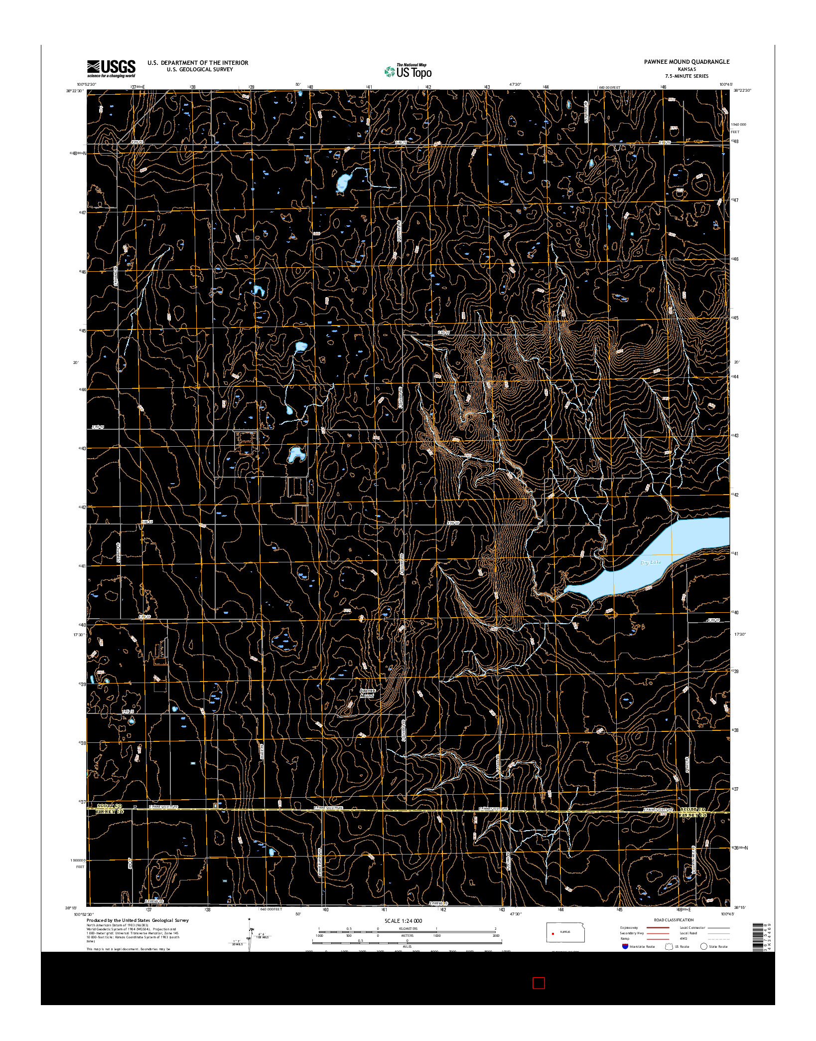 USGS US TOPO 7.5-MINUTE MAP FOR PAWNEE MOUND, KS 2015