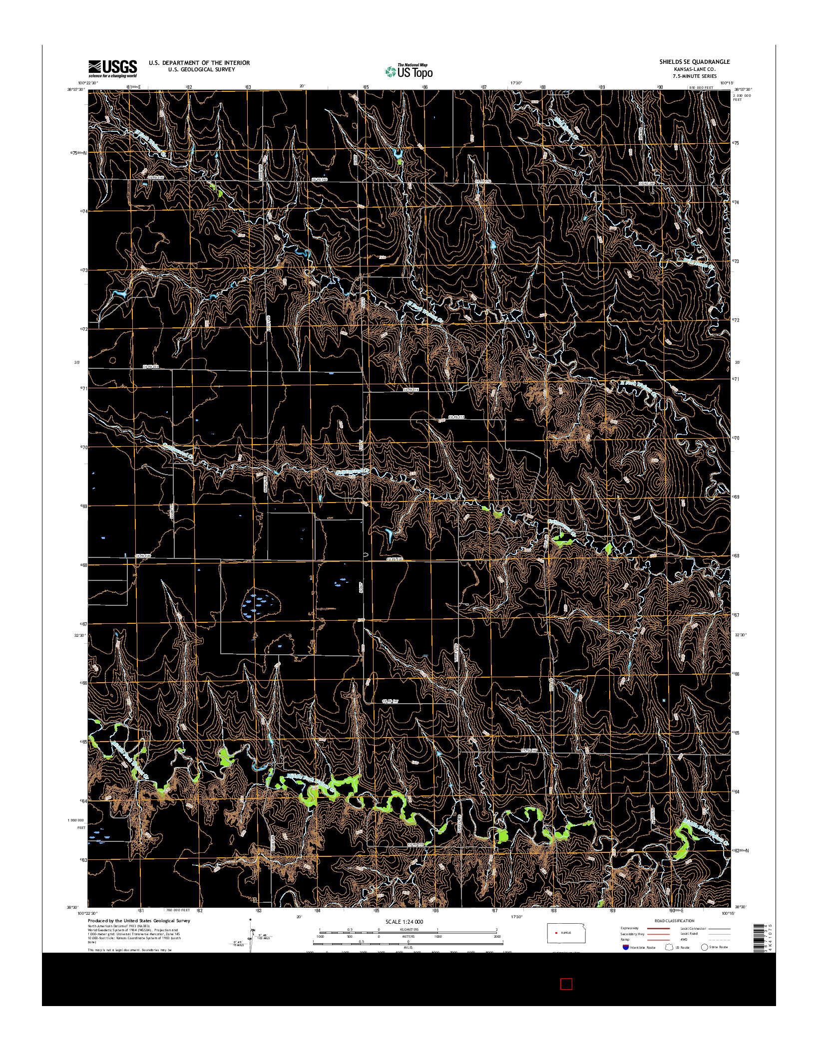 USGS US TOPO 7.5-MINUTE MAP FOR SHIELDS SE, KS 2015