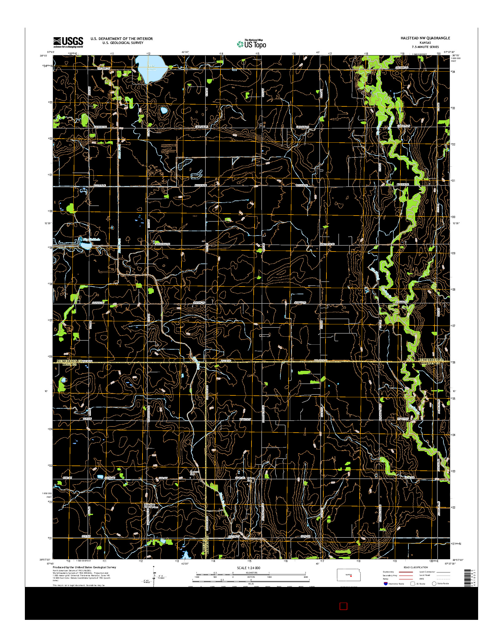 USGS US TOPO 7.5-MINUTE MAP FOR HALSTEAD NW, KS 2015
