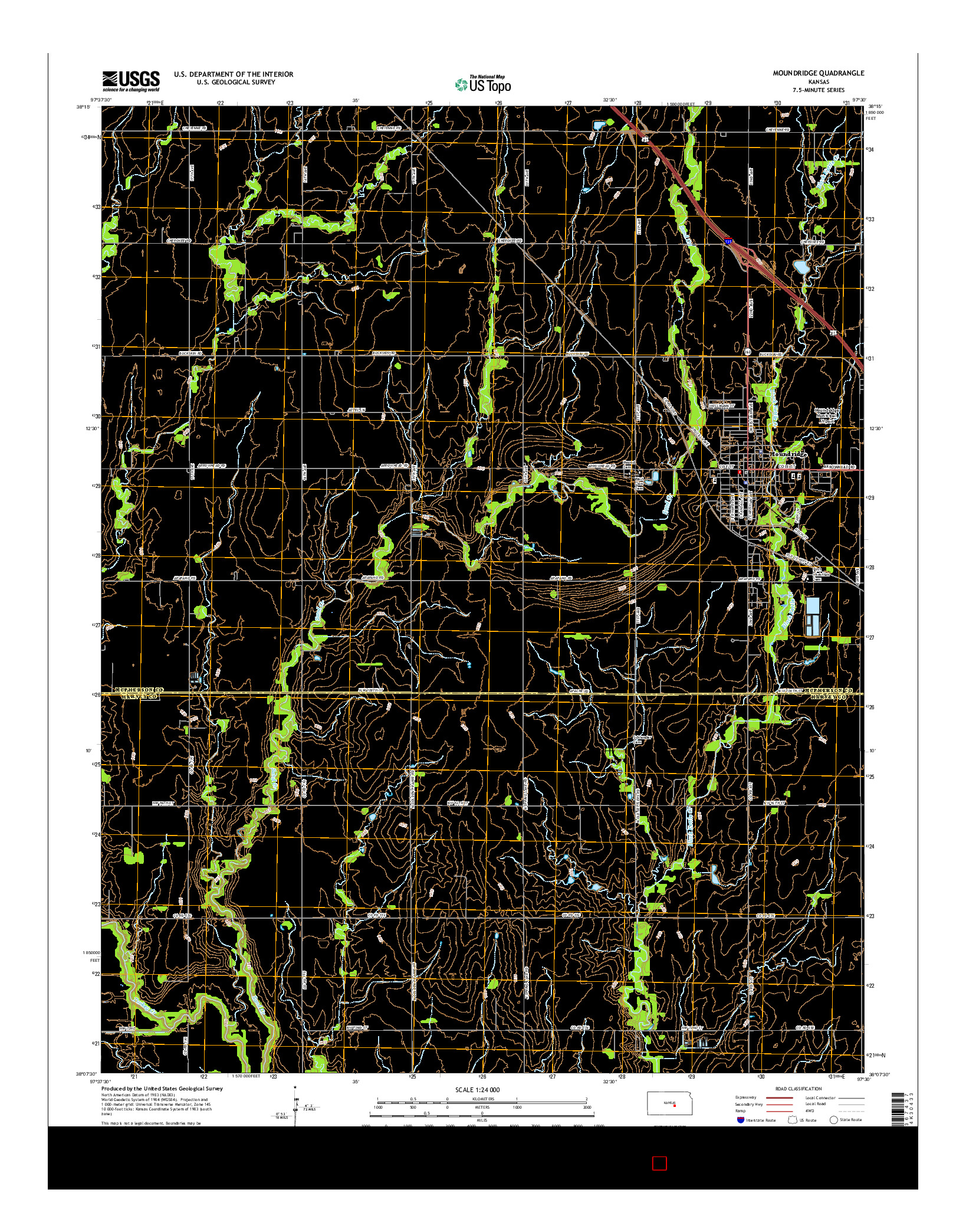 USGS US TOPO 7.5-MINUTE MAP FOR MOUNDRIDGE, KS 2015