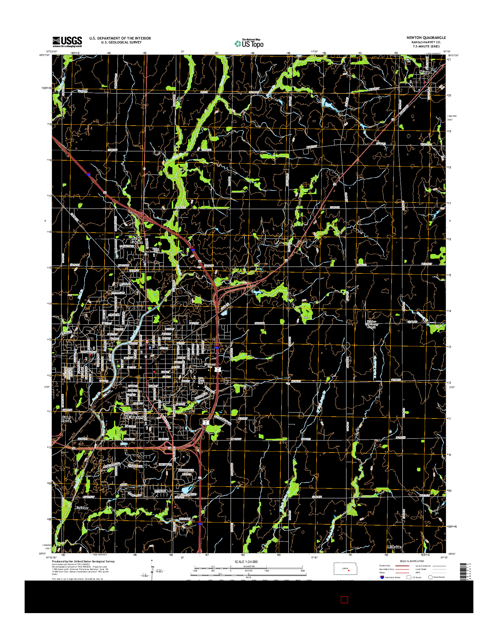 USGS US TOPO 7.5-MINUTE MAP FOR NEWTON, KS 2015