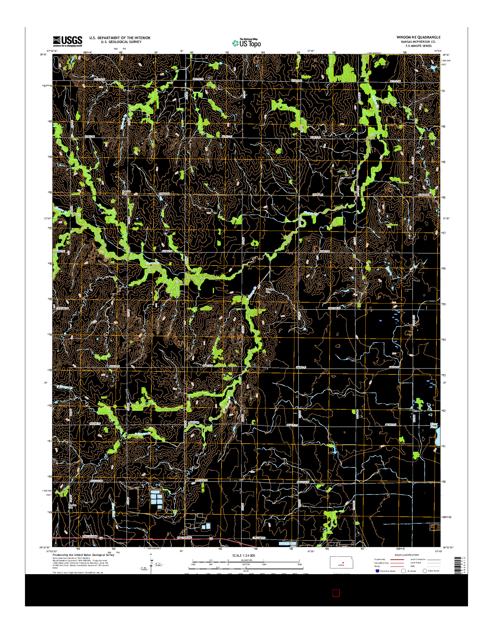 USGS US TOPO 7.5-MINUTE MAP FOR WINDOM NE, KS 2015