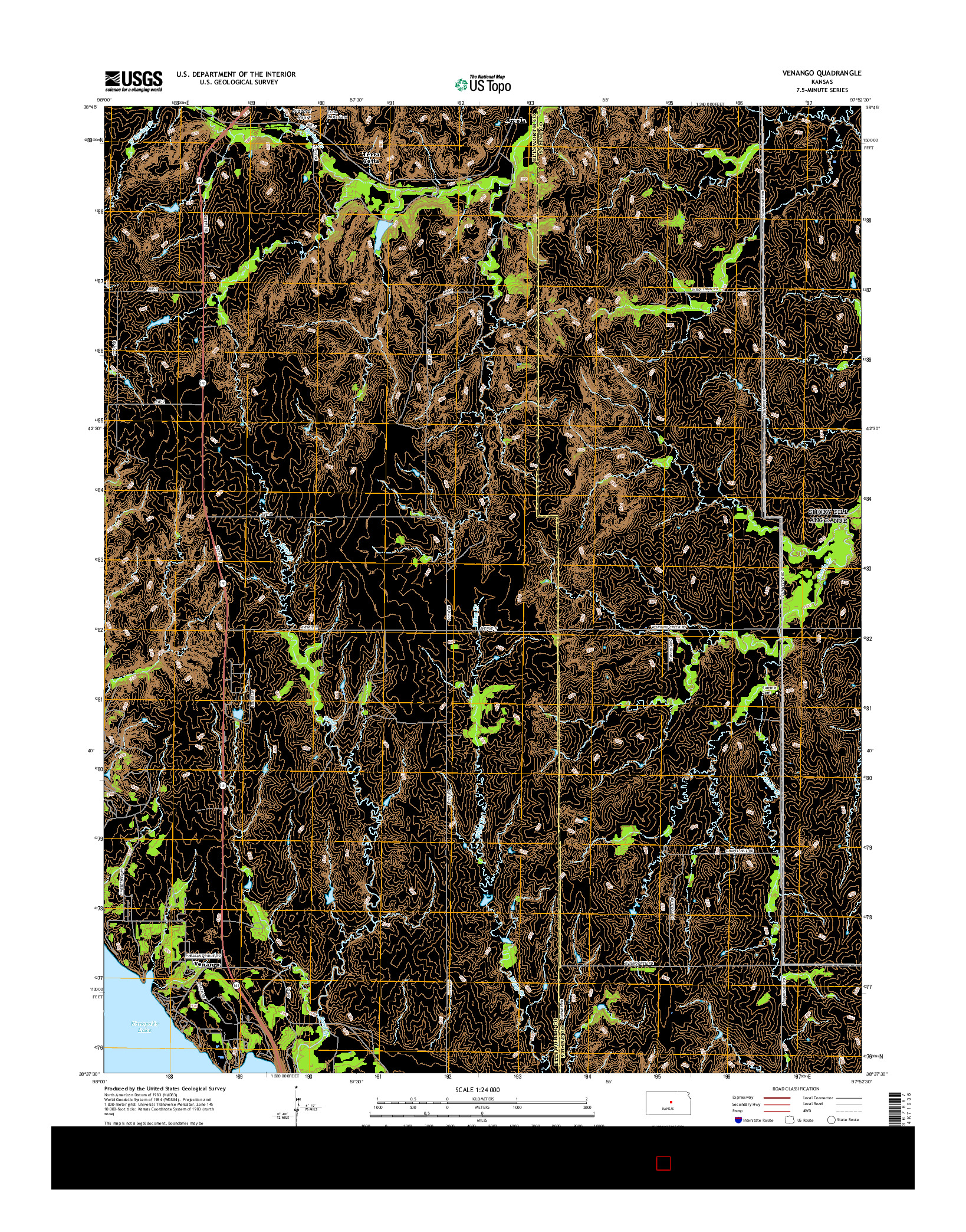 USGS US TOPO 7.5-MINUTE MAP FOR VENANGO, KS 2015