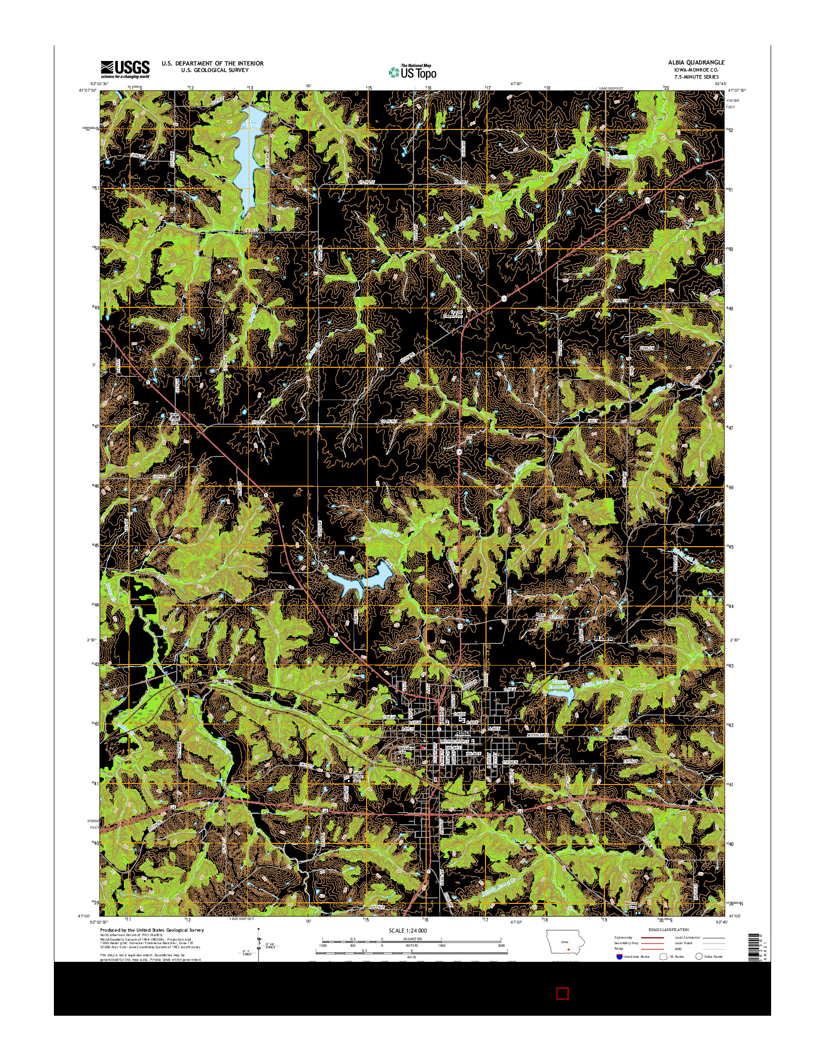 USGS US TOPO 7.5-MINUTE MAP FOR ALBIA, IA 2015